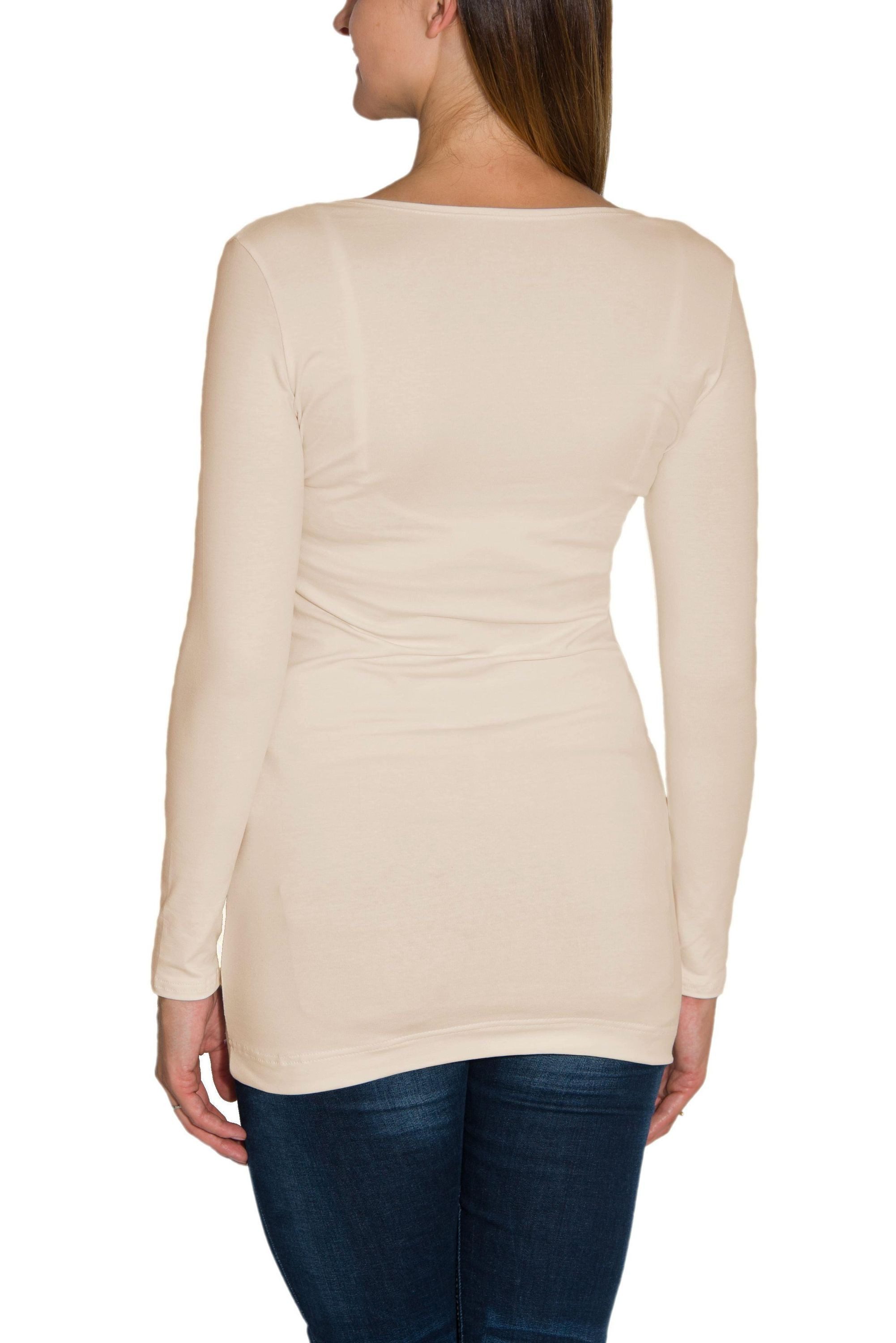Alkato Langarmshirt Alkato Damen Langarm Longshirt Langarmshirt Tunika Basic Shirt – Bild 3 von 5