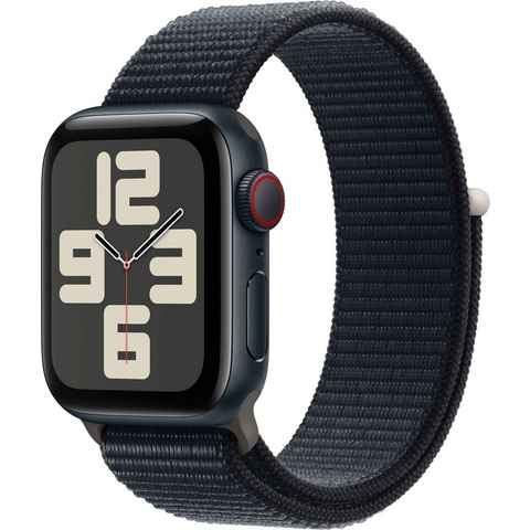 Apple Watch SE GPS 40 mm Aluminium + Cellular M/L Smartwatch (4 cm/1,57 Zoll, Watch OS 10), Sport Loop