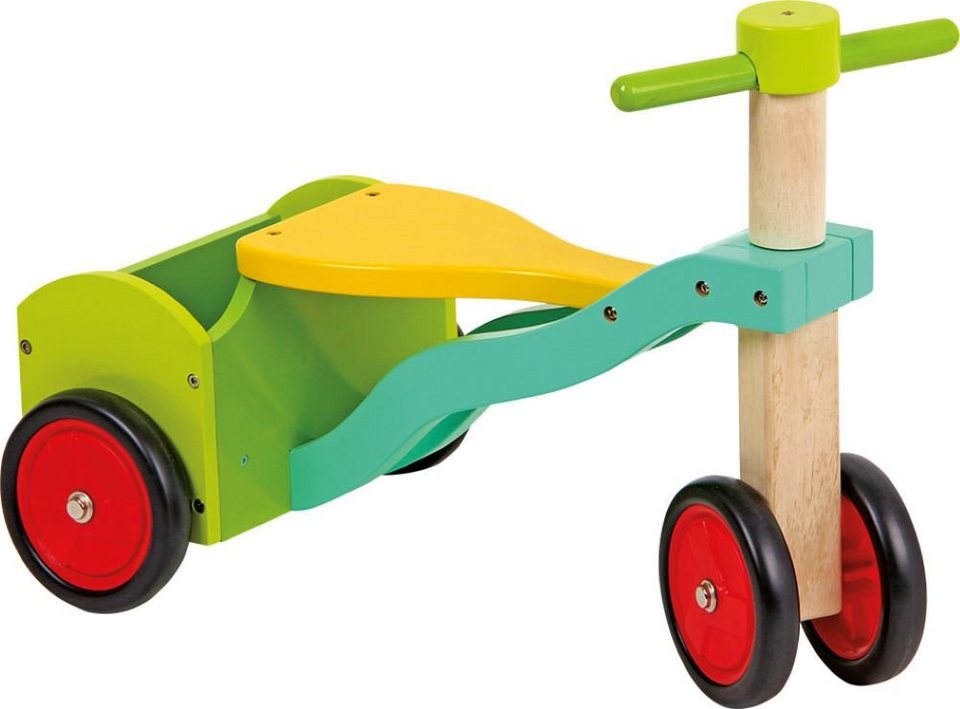 Mentari Rutscher Dreirad Kinderfahrzeug aus Holz mit Gepäckfach 12m+