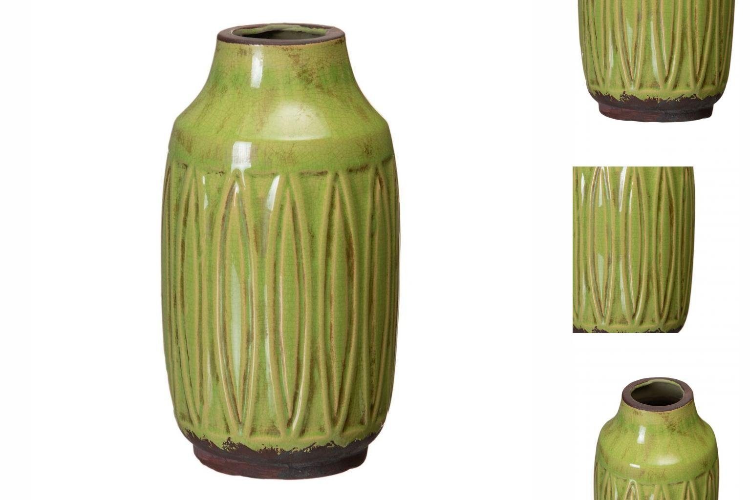 Bigbuy Dekovase Vase aus Keramik Pistazienfarben 15 x 15 x 27,5 cm