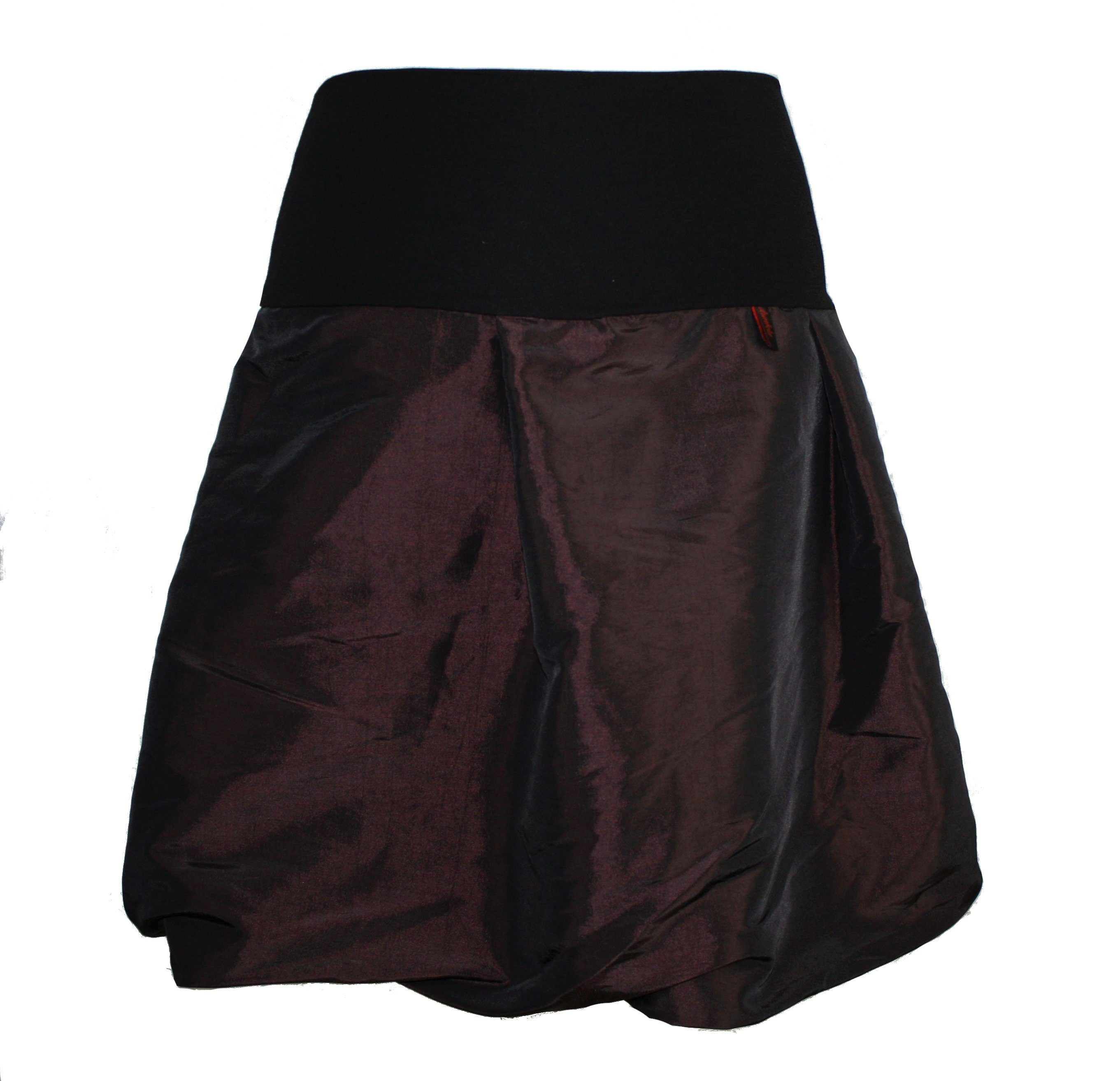 dunkle design A-Linien-Rock Ballon Taft 51cm Braun Schwarz Jerseybund günstig online kaufen