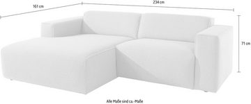 andas Ecksofa Noord, 234 cm, mit Kedernaht, Cord, Luxus-Microfaser, Struktur, Struktur grob