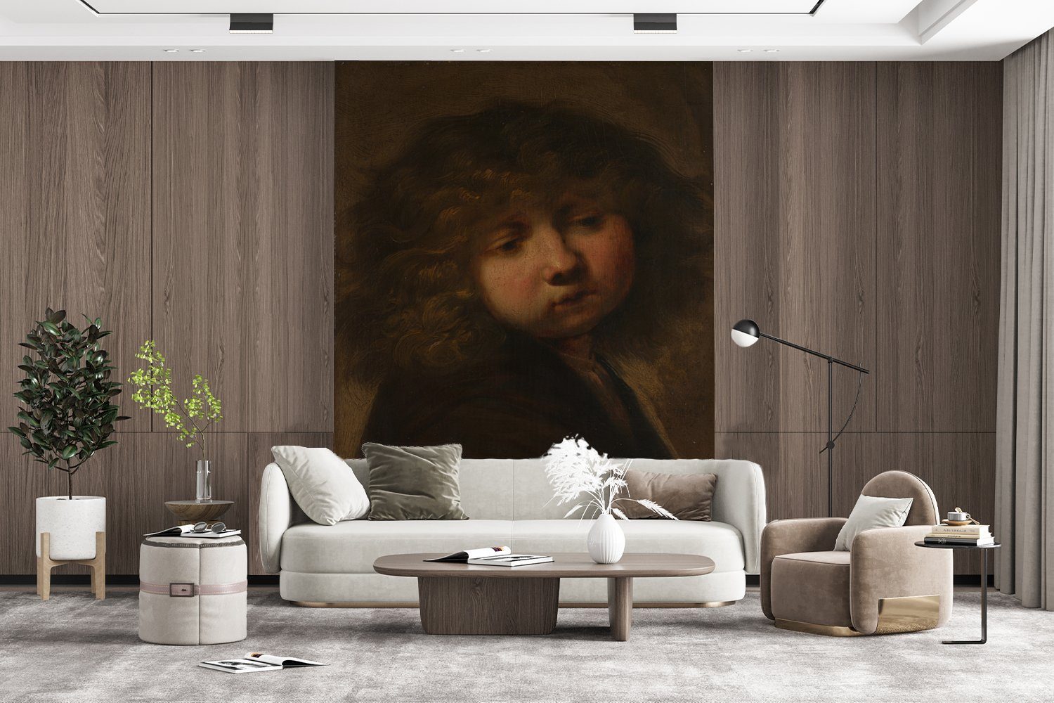 MuchoWow Rembrandt (4 Wandtapete bedruckt, Vinyl Tapete Rijn, Fototapete - van des für Jungen Montagefertig Der Wohnzimmer, Kopf St), Matt,