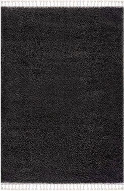 Hochflor-Teppich Pulpy 100, Carpet City, rechteckig, Höhe: 30 mm, sehr weich, mit Fransen, uni, viele Größen, Wohnzimmer, Schafzimmer