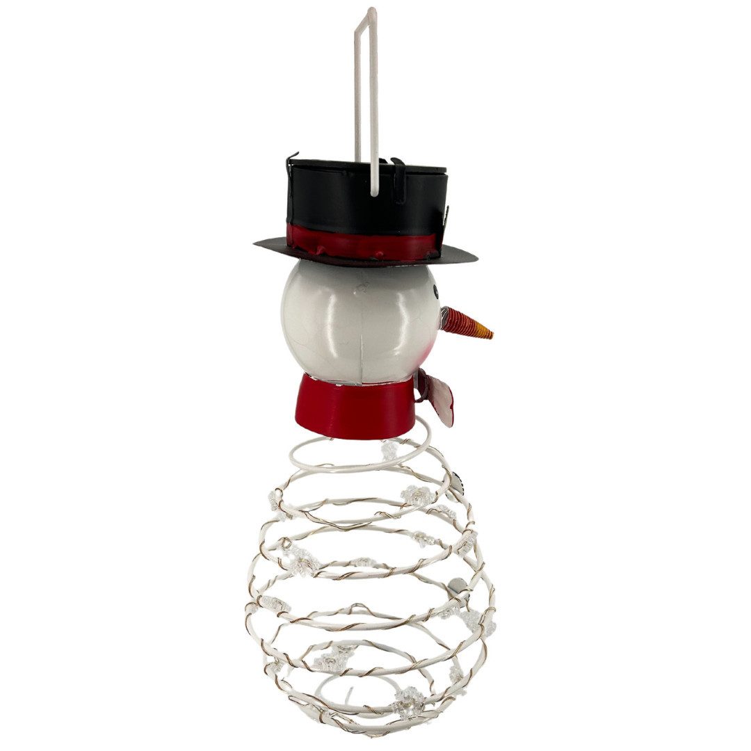 abc HOME LED-Hängeleuchte Schneemann, LEDs, Solarpanel, Lichtsensor, 20 cm H, LED fest integriert