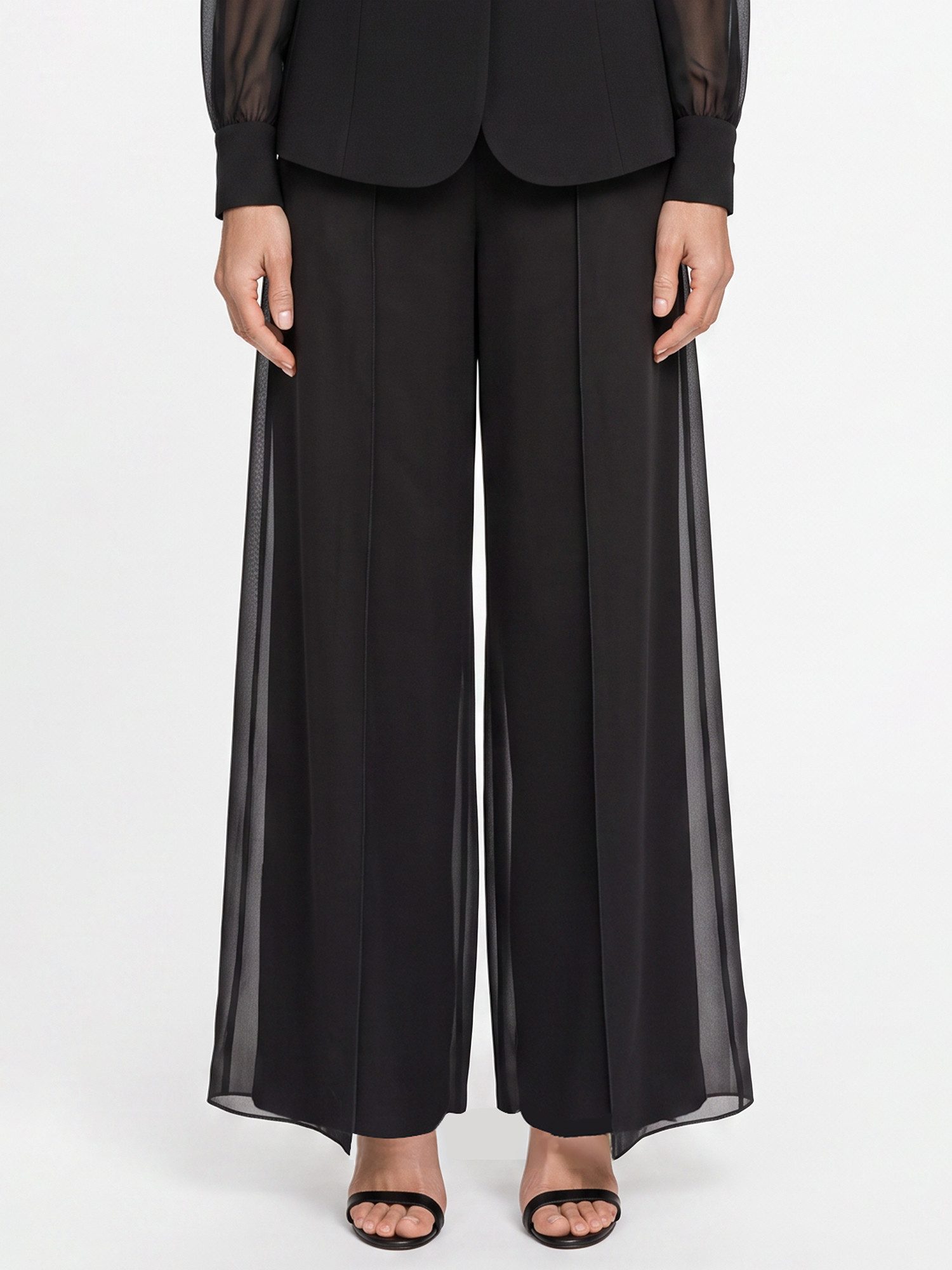 Apart Stoffhose mit Chiffon-Layer