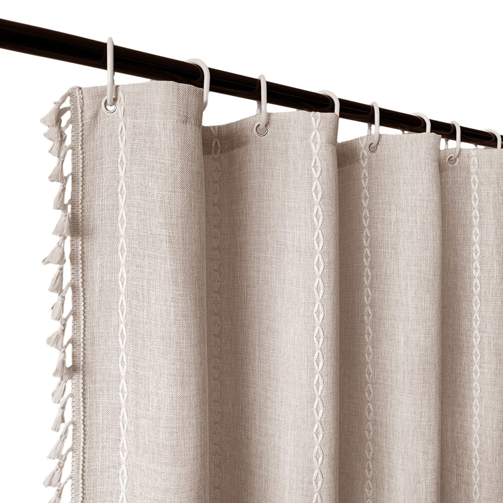 HAUSS SPOLE Duschvorhang Duschvorhang Badvorhang Badewannenvorhang Badezimmer Vorhänge Breite 183 cm (183x183 cm Wasserabweisend Anti-schimmel Waschbar 12 Duschvorhangringe, Boho-Chic rustikales Landhaus-Badezimmer-Dekor), für Badezimmer Haus Hotel Wohnung Wohnmobil Wohnheim
