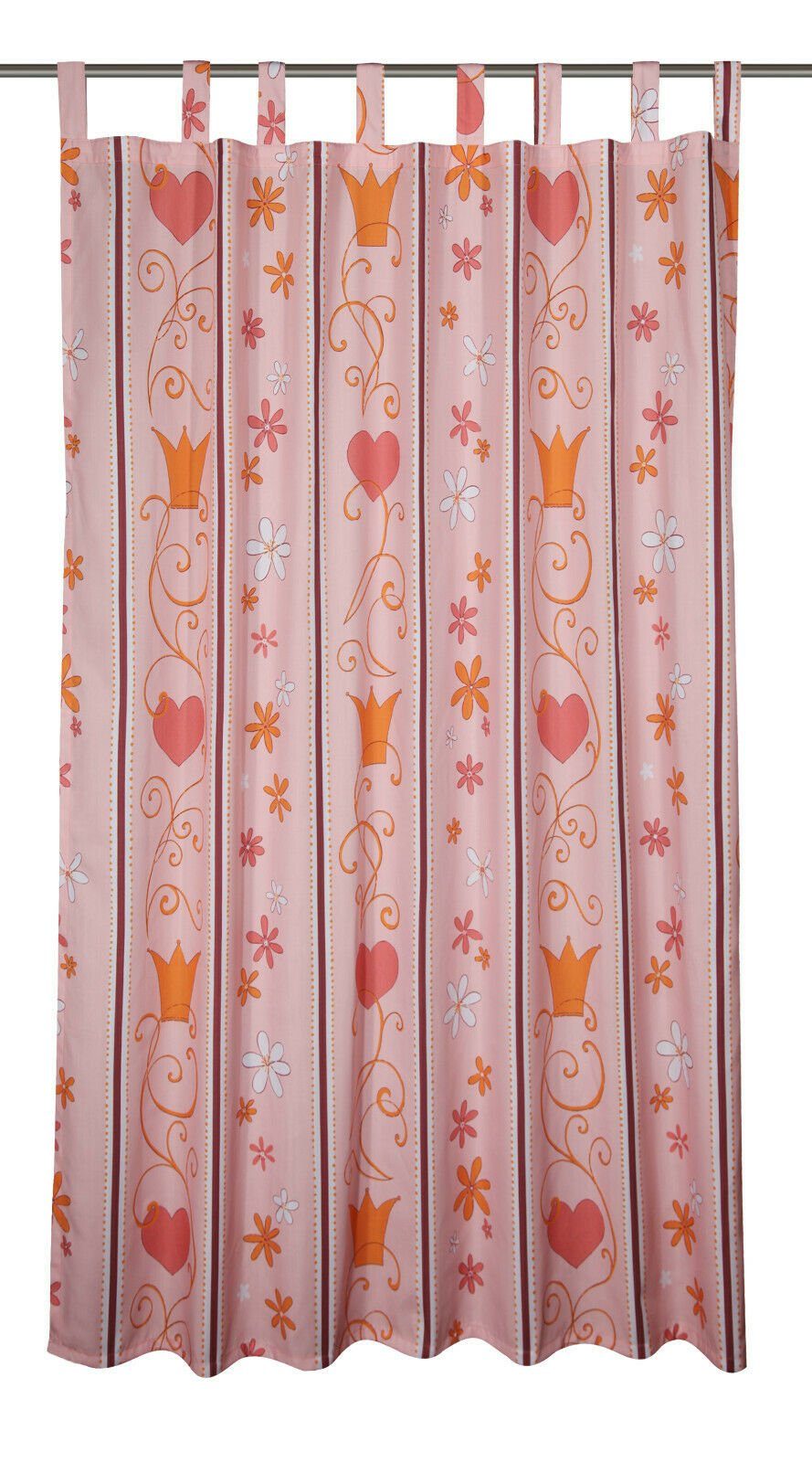 Gardine Fertigschal Prinzessin, BxH 135x160cm, Rosa, Kinderzimmer, Mädchen, Clever-Kauf-24, Schlaufen (1 St), halbtransparent