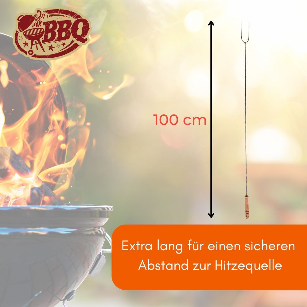 GarPet Lagerfeuer-Grillspieß Grillspieß Lagerfeuer Grillspieße 100 cm Marshmallow Spieße Lagerfeuer