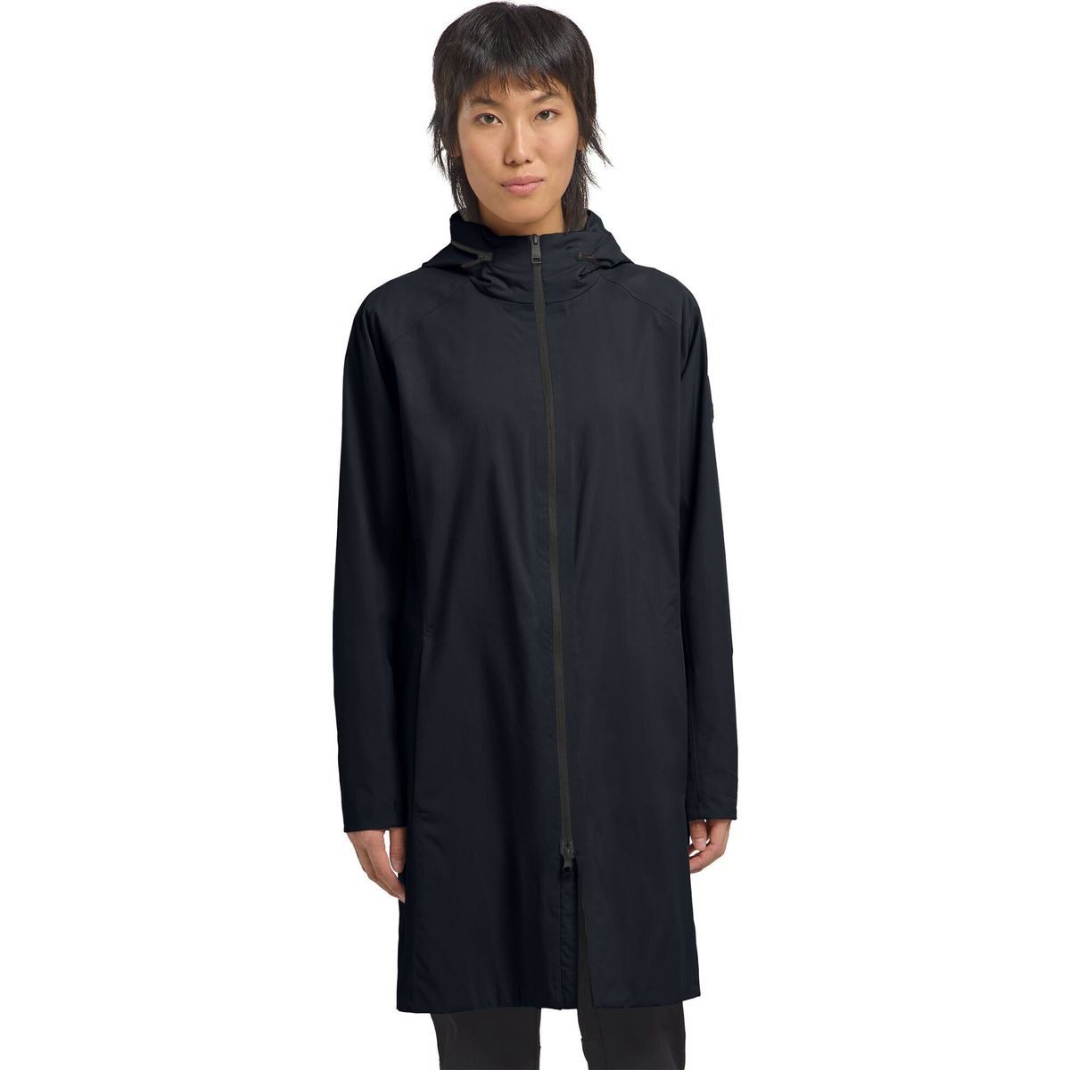 Jack Wolfskin Outdoorjacke Wellsee Coat W Eleganter, wasserdichter Damen-Trenchcoat mit verstellbarer Kapuze