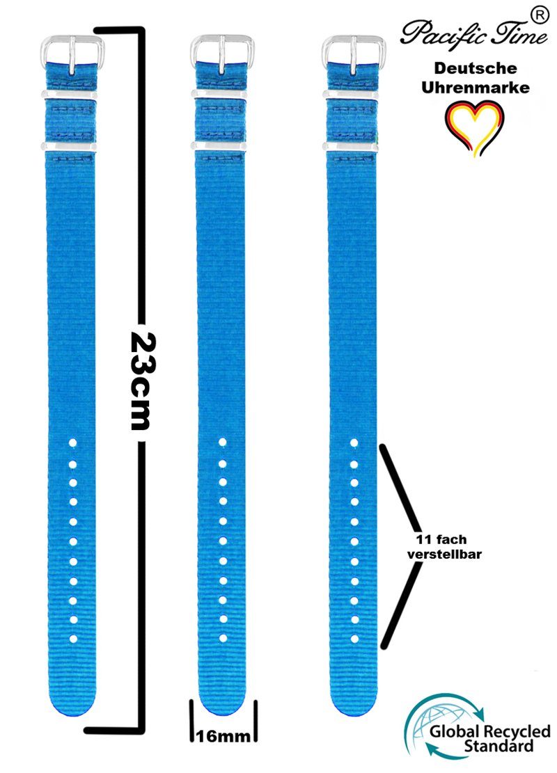 Pacific Time Quarzuhr Kinder Armbanduhr Lernuhr nachhaltiges Wechselarmband, Mix und Match Design - Gratis Versand – Bild 4 von 5
