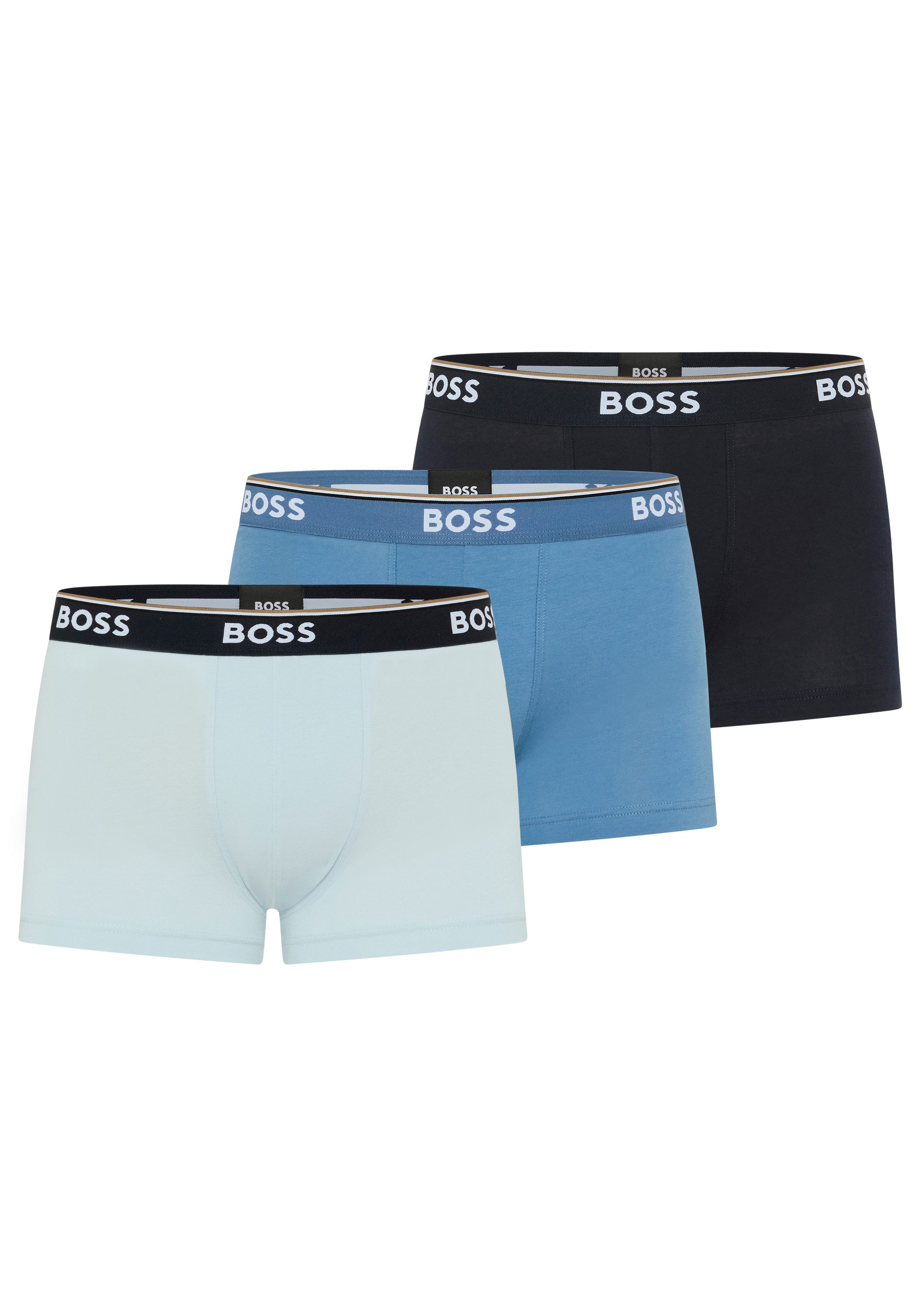 BOSS Trunk (Packung, 3-St) aus Stretch-Baumwolle mit Logo-Bund, mittlere Bundhöhe