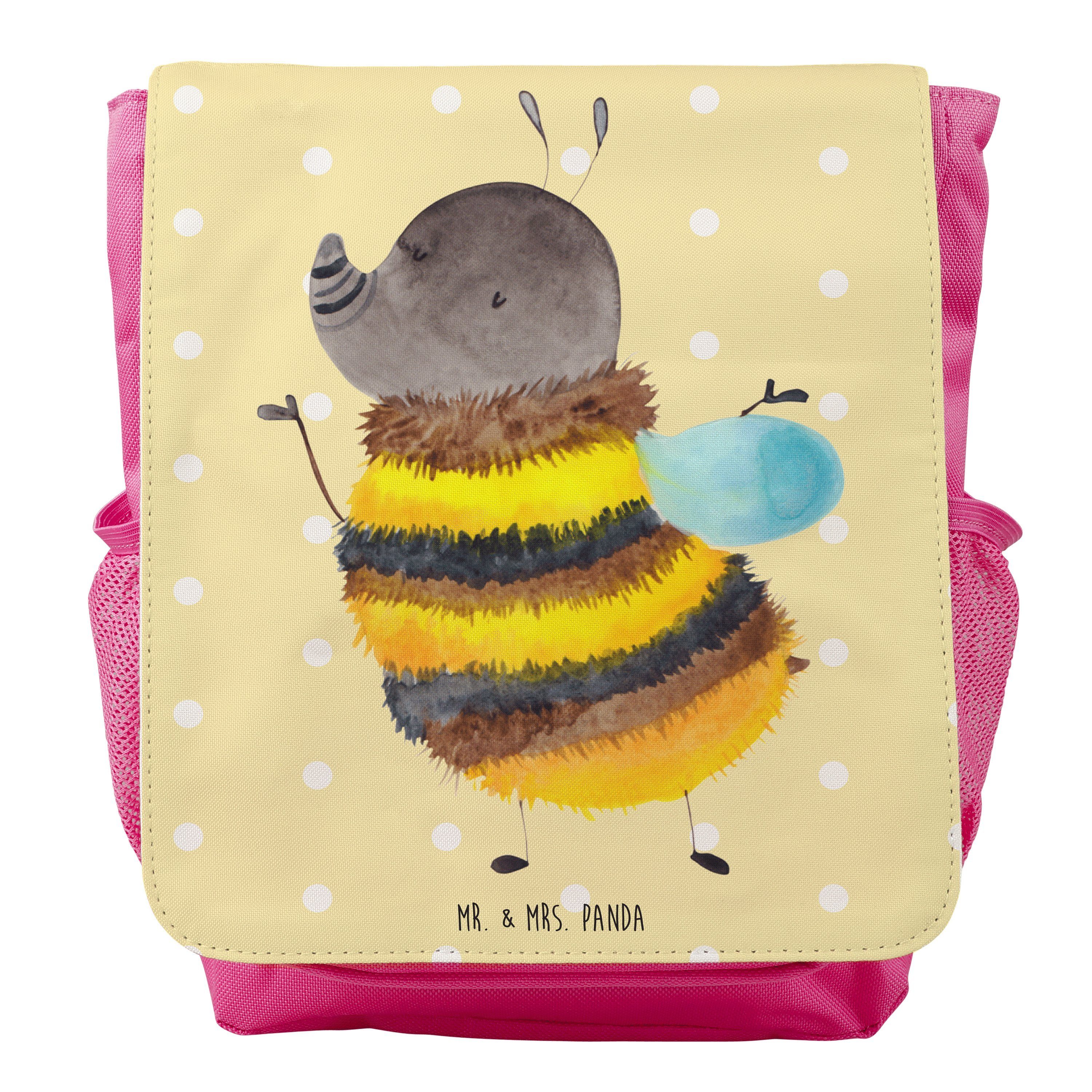 Mr. & Mrs. Panda Kinderrucksack Mädchen Hummel flauschig - Gelb Pastell - Geschenk, Kinder Rucksack | Rucksäcke
