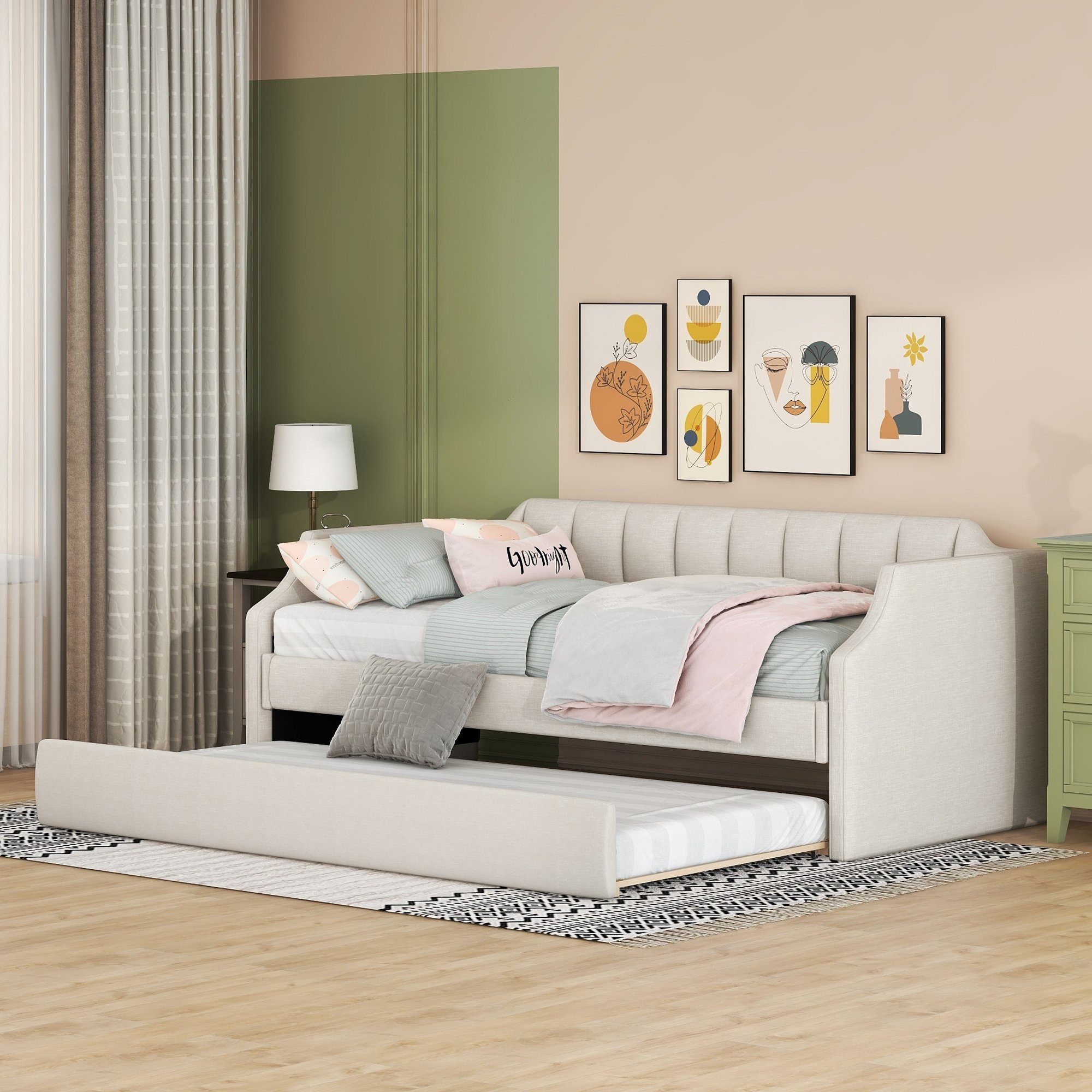 Matratze, Matratze Schlafsofa Single Einzelbett, SPLOE Ohne Schlafsofa natur Daybed Ohne Kinderbett mit Holzbett Gepolstertes HAUSS Schiebebett Rollbett,