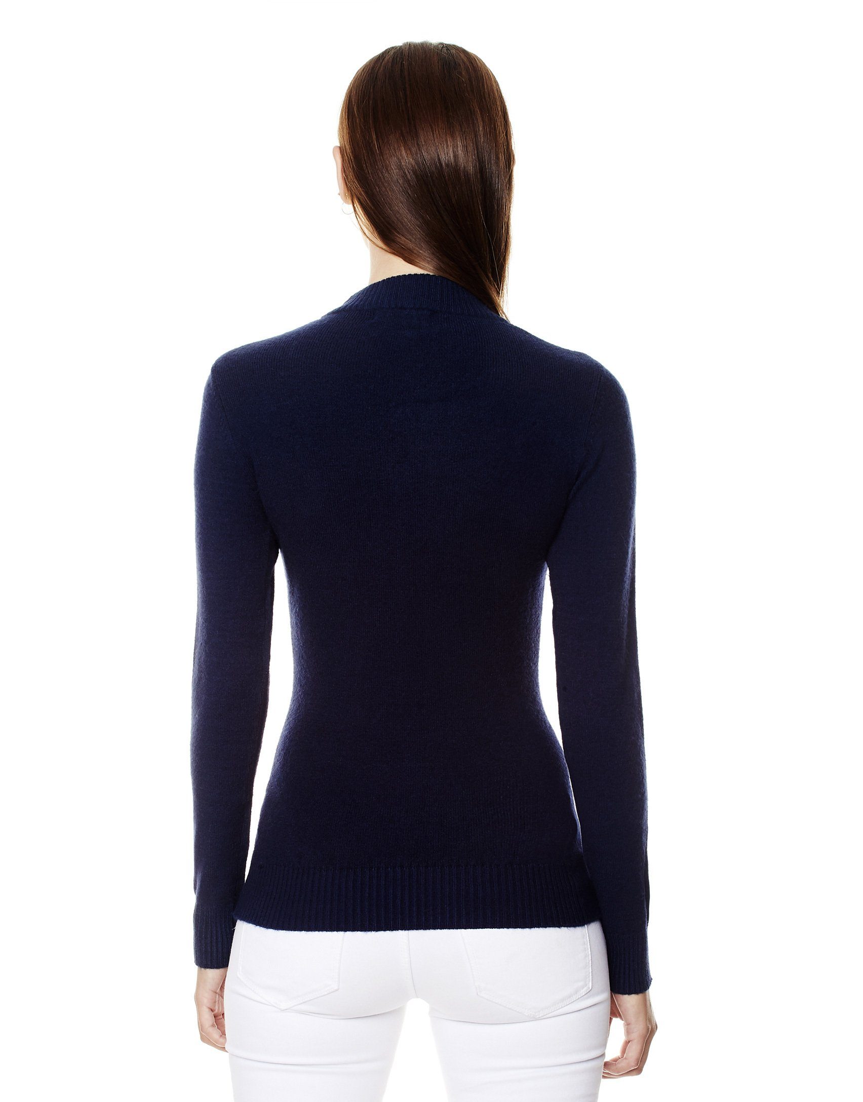 Vincenzo Boretti V-Ausschnitt-Pullover tailliert Stehkragen