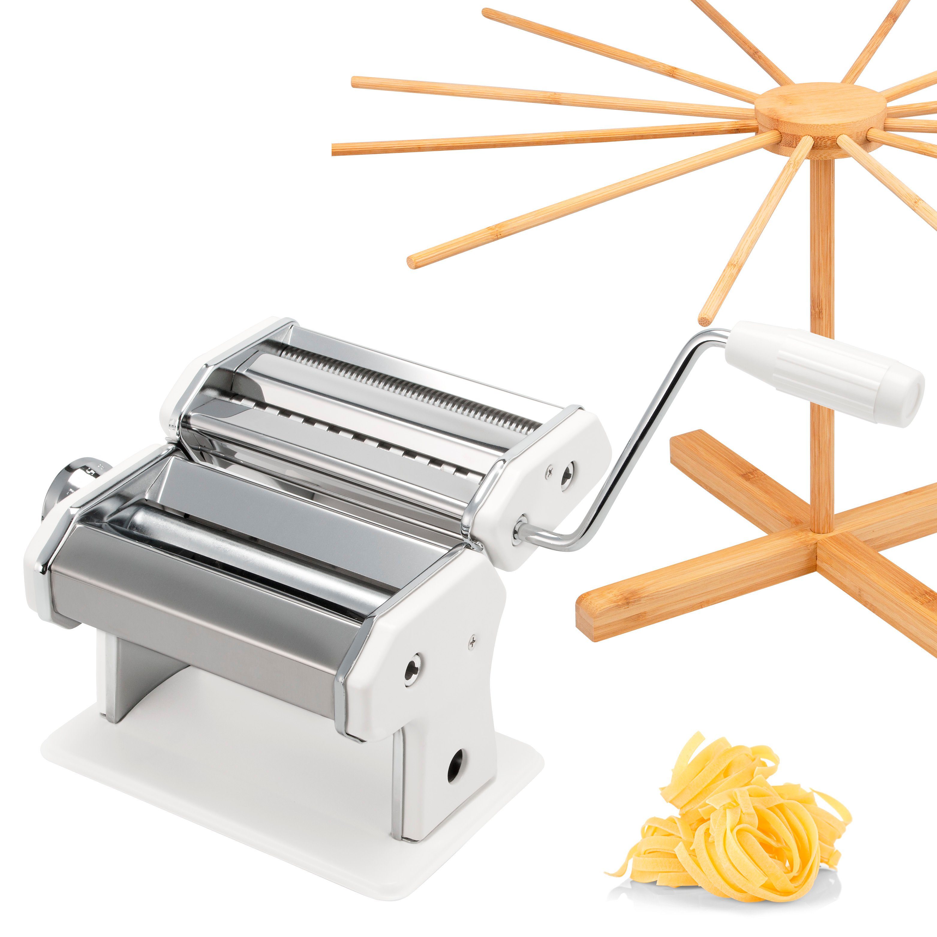 Set, Spaghetti, Lasagne 7 Nudelmaschine Edelstahl für Nudeltrocker und als bremermann Pasta inkl. Stufen,