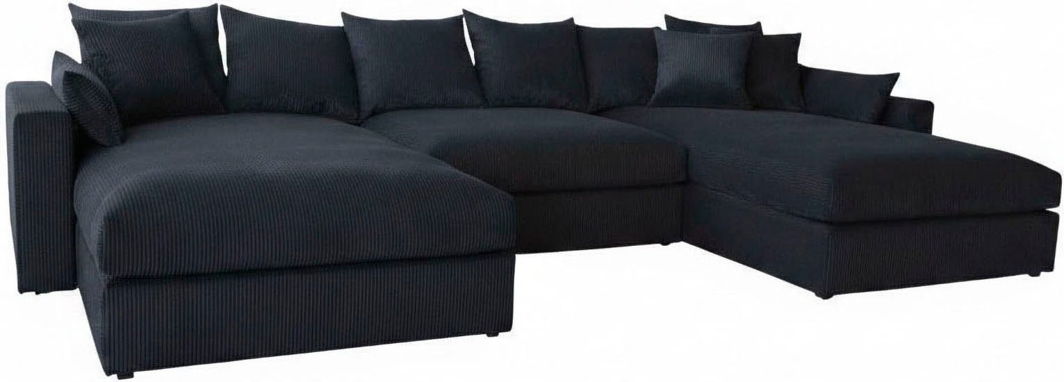 OTTO home Wohnlandschaft Cosy Lounge U-Form, Breite 385 cm, Mega-Sofa mit Cordstoff bezogen, mit Federkern & 5 Zierkissen – Bild 5 von 5