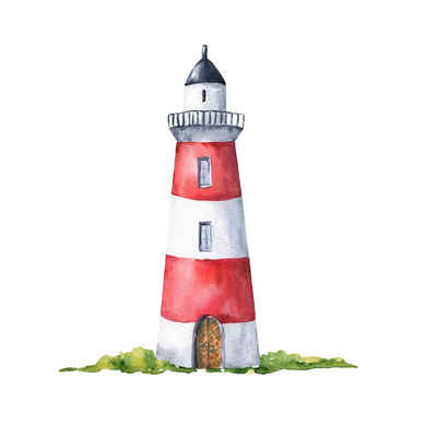 Fasana Papierserviette 20 Servietten Lighthouse 33x33cm, (20 St)