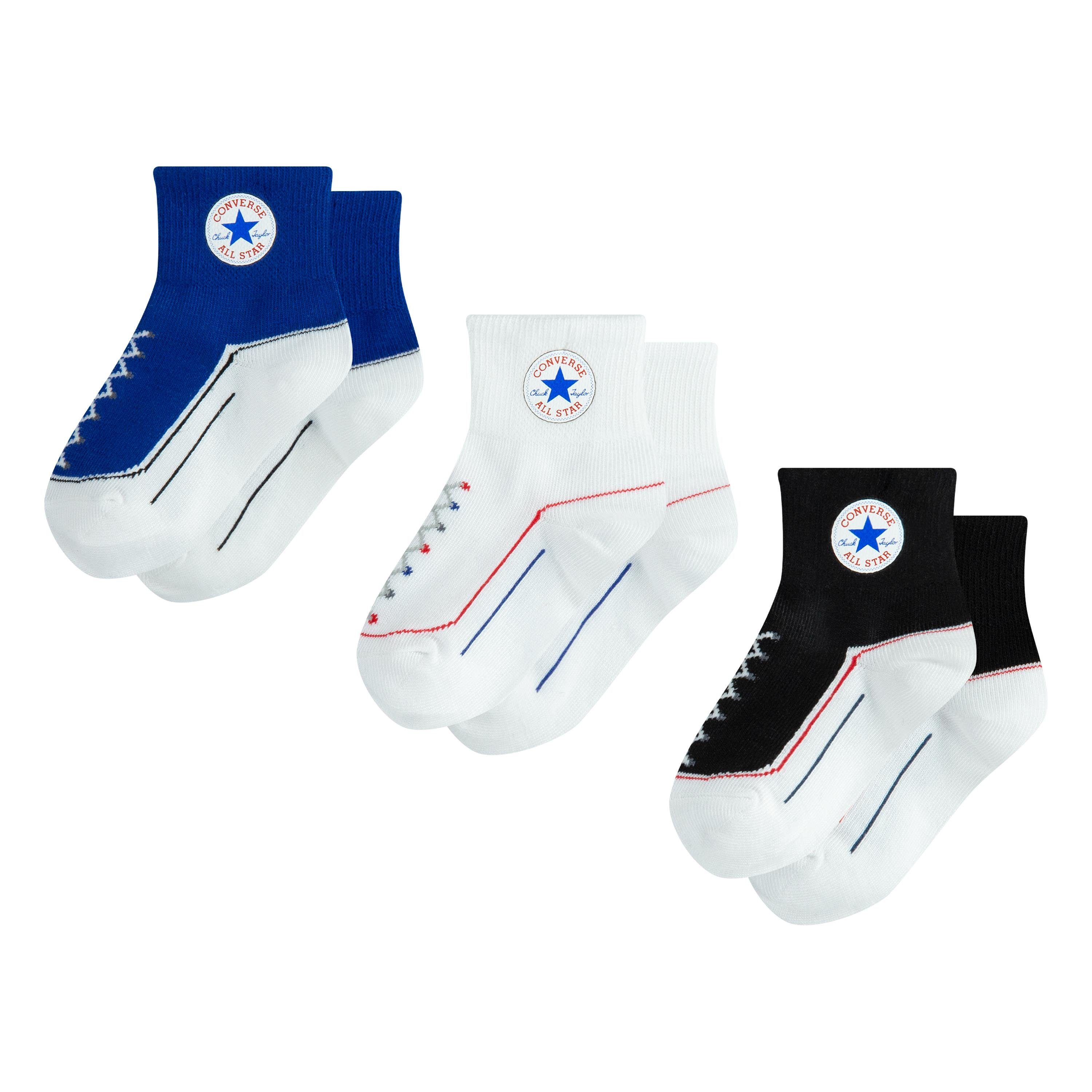 Converse Socken CHN INFANT STRIATED QTR 3PK für Babys geeignet, Mehrpack mit 3 Paar Socken