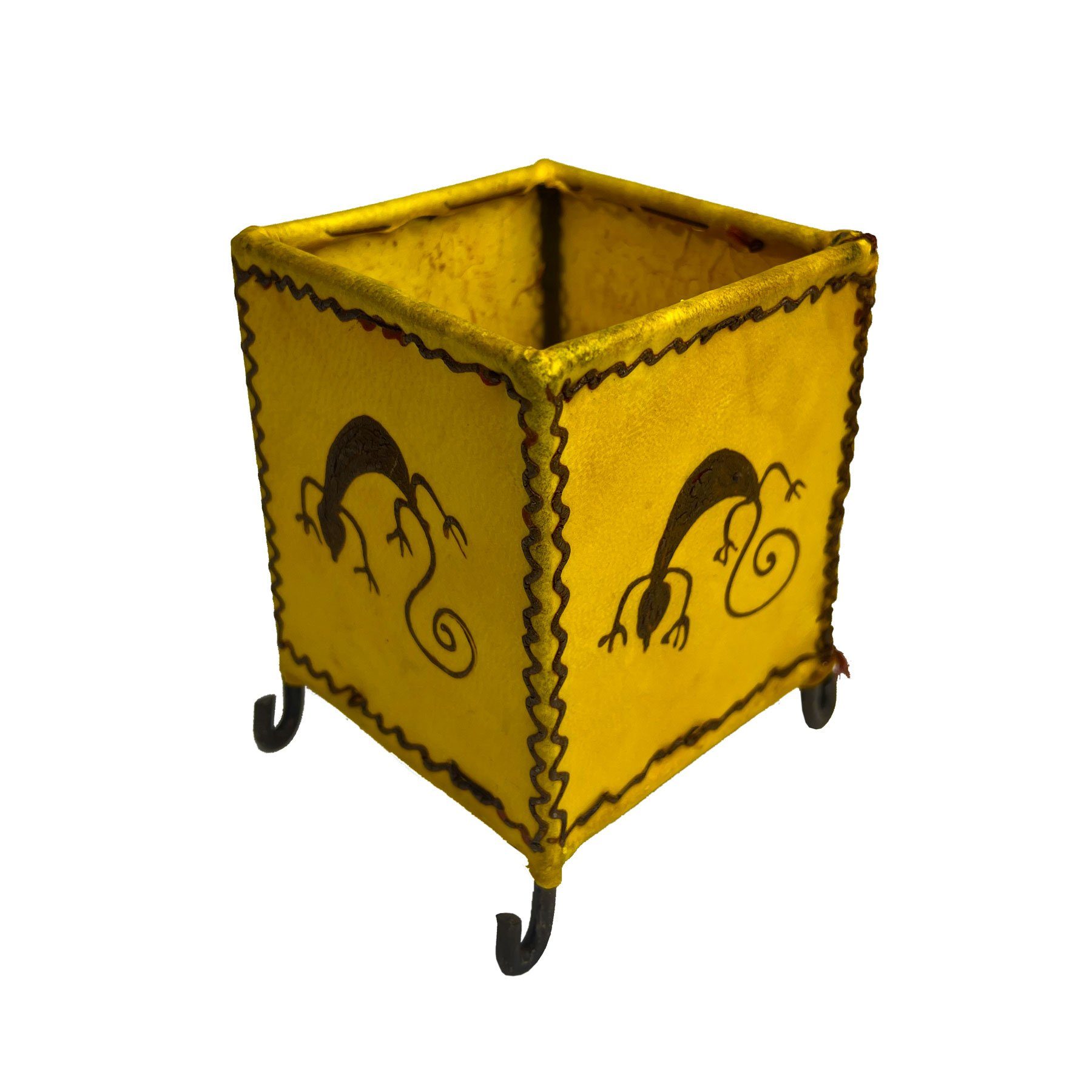 SIMANDRA Teelichthalter Teelichthalter aus Leder Gecko günstig online kaufen