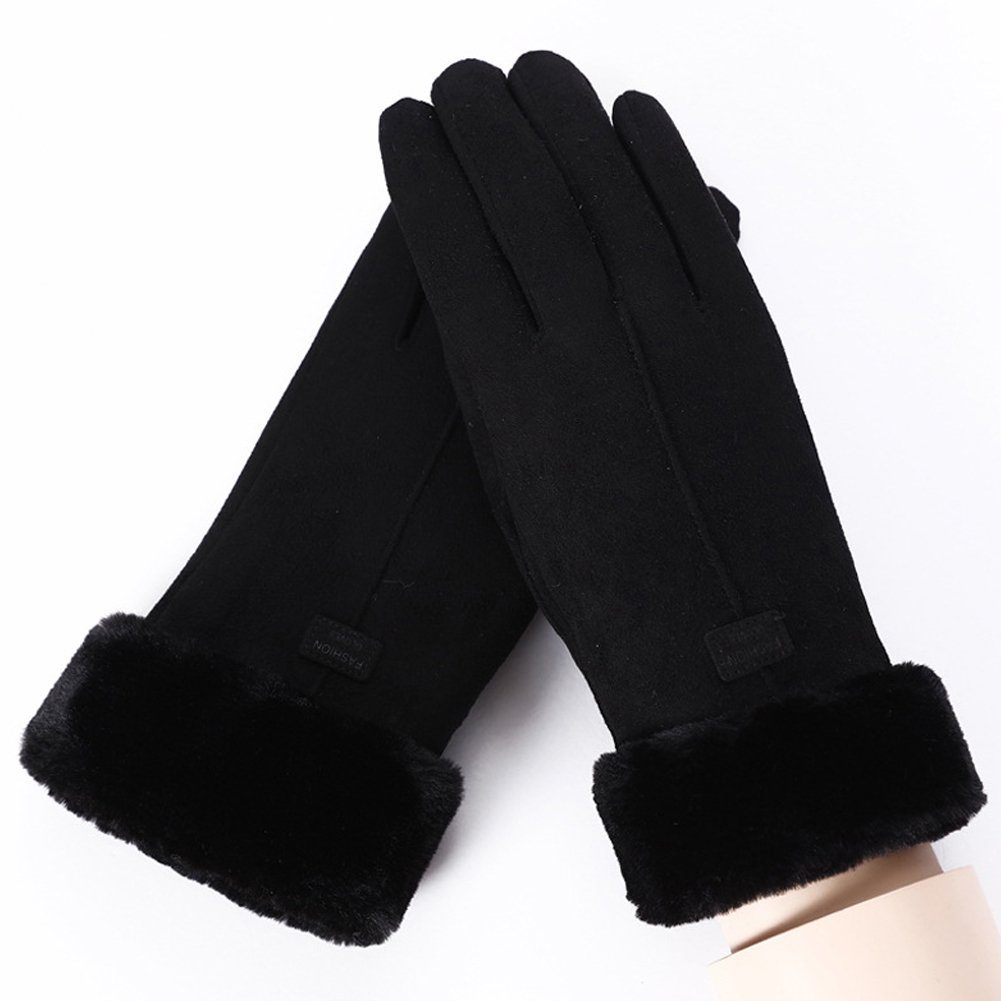 Blusmart Fleecehandschuhe Handschuhe Damen Winter Warm Verdickung Touchscreen Handschuhe Reiten black