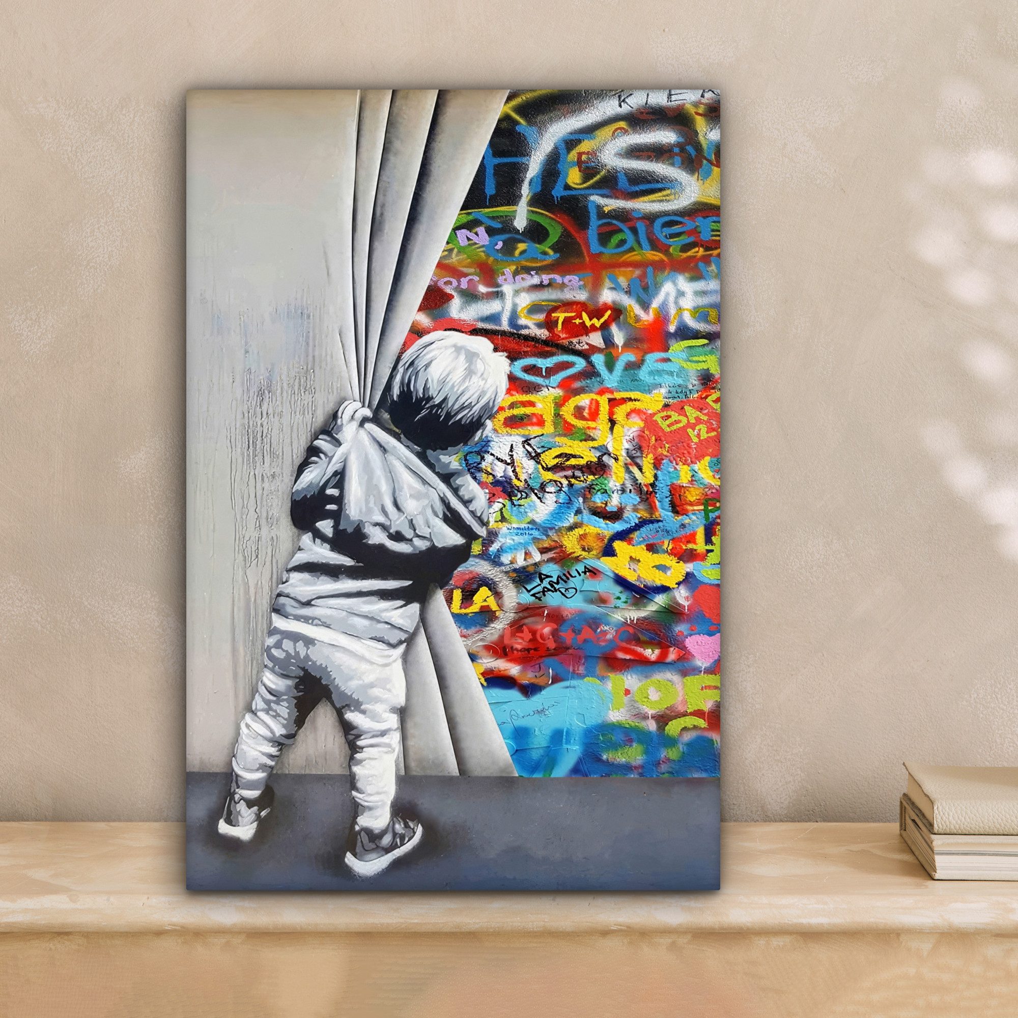 OneMillionCanvasses® Leinwandbild Graffiti - Junge - Ilussie - Straßenkunst günstig online kaufen