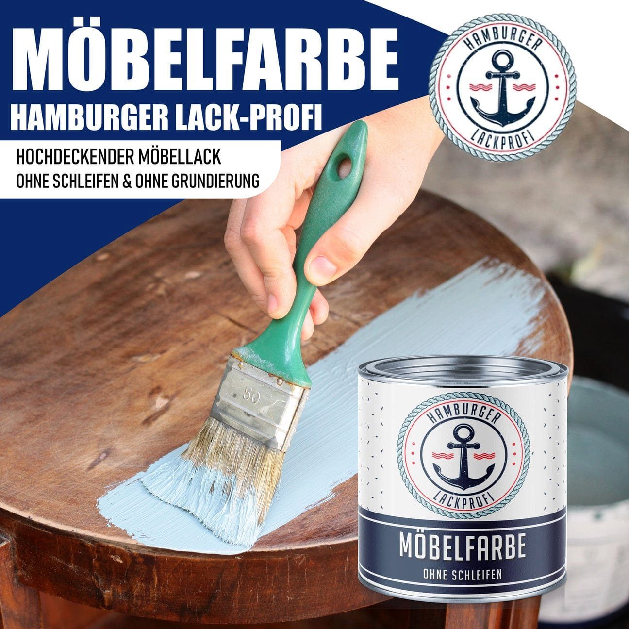 Hamburge - RAL Lack-Profi 6011 Möbellack Möbelfarbe ohne Lack Hamburger Resedagrün Schleifen