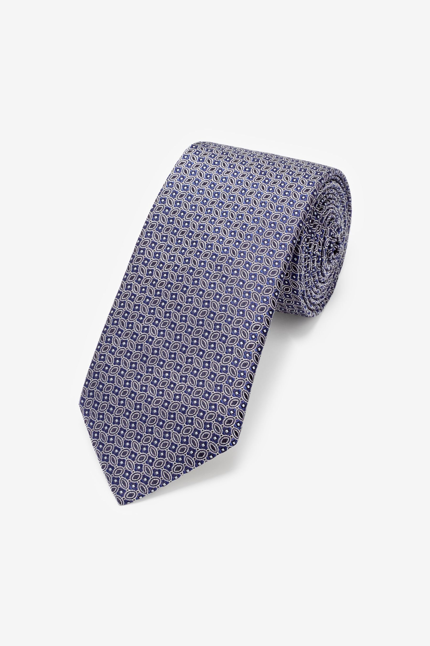 Next Krawatte Signature-Krawatte, hergestellt in Italien (1-St) Silver Grey Geometric