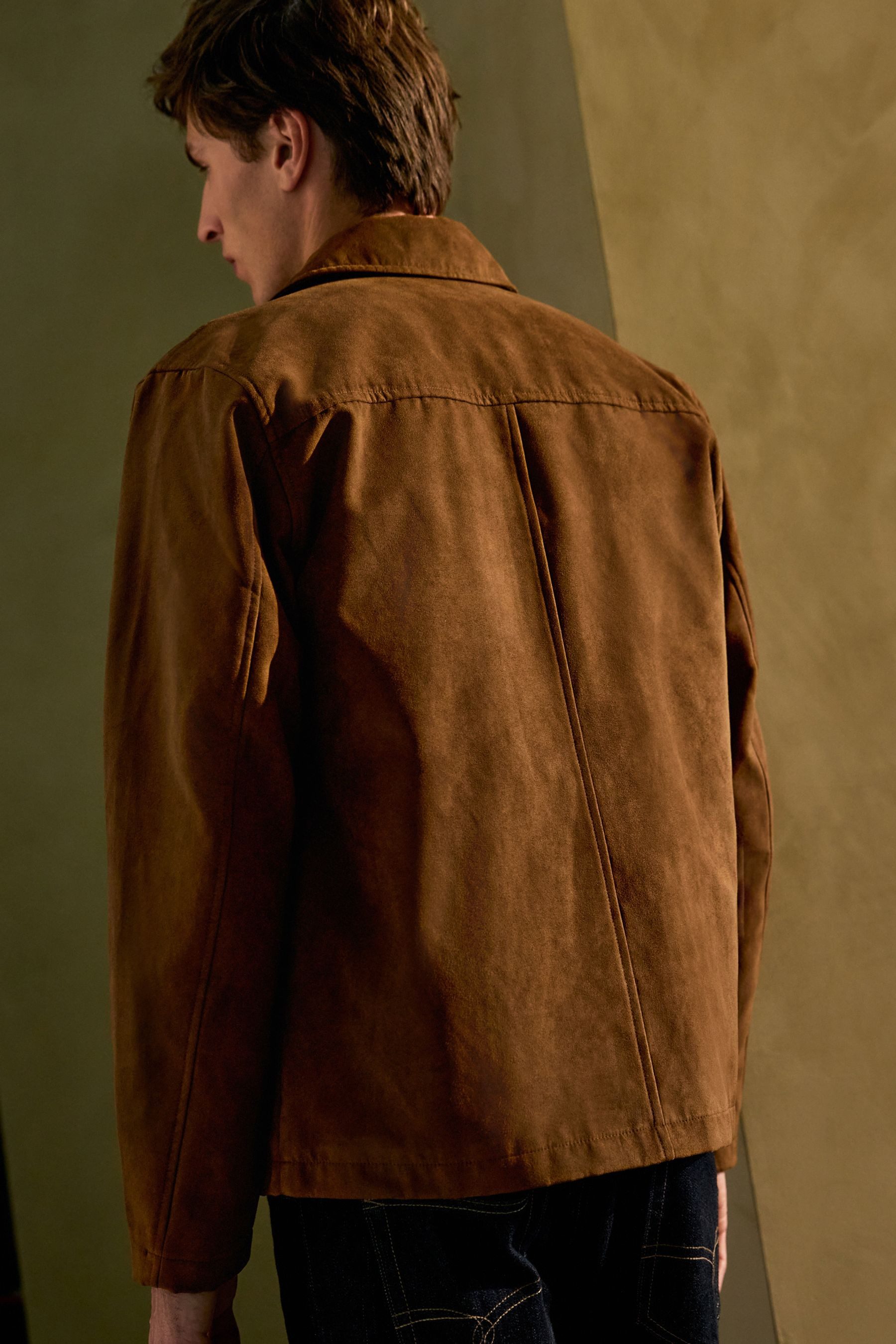 Next Lederjacke Harrington-Jacke aus Velourskunstleder (1-St) günstig online kaufen