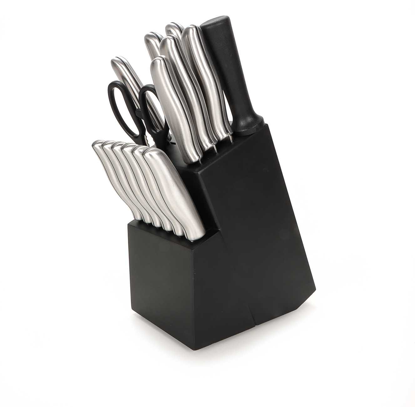 Alpina Messerblock Küchenmesser Set 15 teilig, Edelstahl Messer-Set