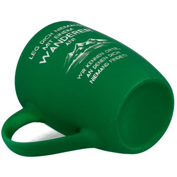 Spruchreif® Tasse SOFT-TOUCH-Tasse mit beidseitiger Gravur und Silikonoberfläche, Soft-Touch Oberfläche, beidseitige Gravur