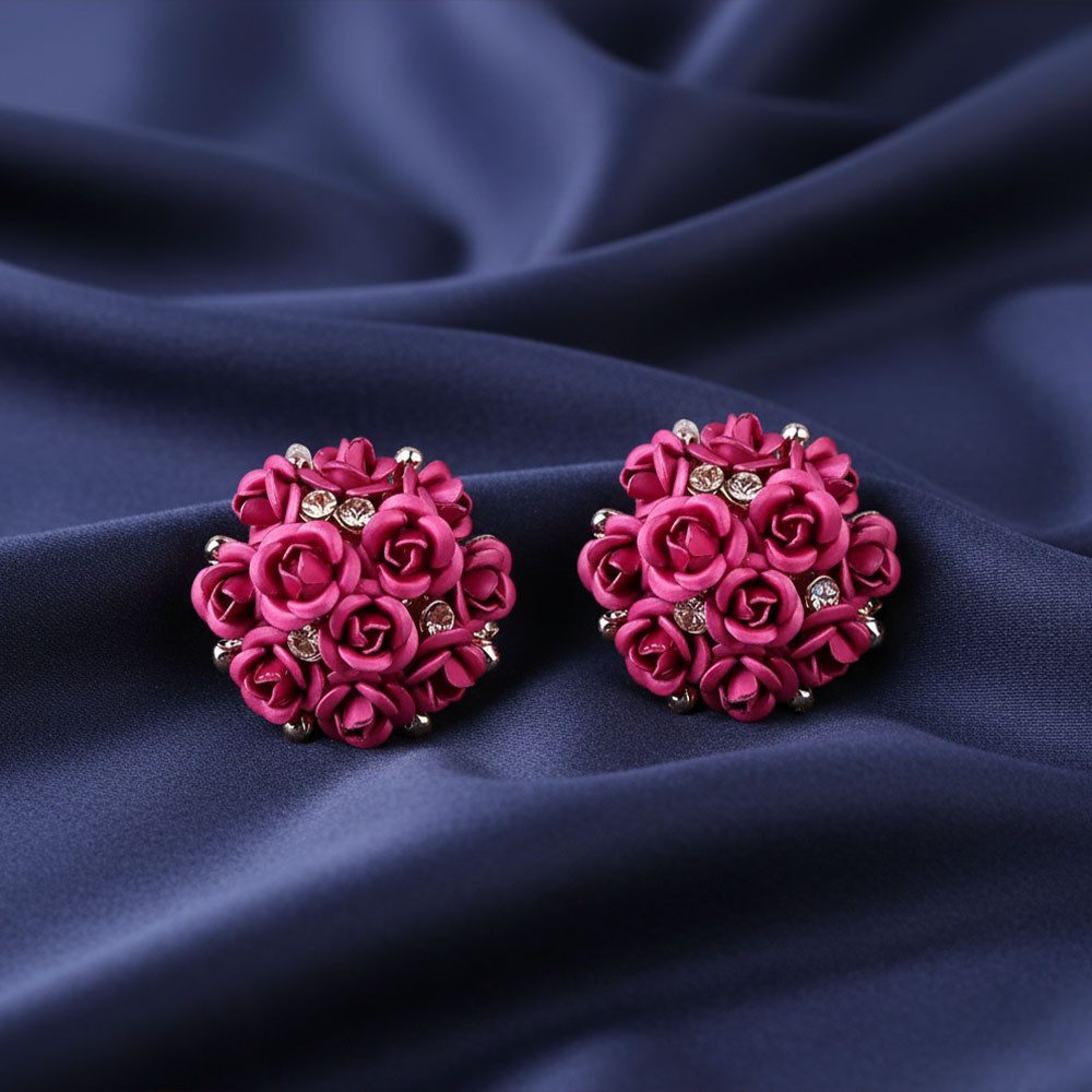 YouBella Серьги-Set Jewellery Серьгиr Crystal Rose Form Floral Ohrstecker für Frauen (Enthaltene Komponenten: 1 Paar Серьги, Stilvoll, Party Wear, Mode, Geeignet für alle Anlässe), Kristall Rose Form Floral Ohrstecker