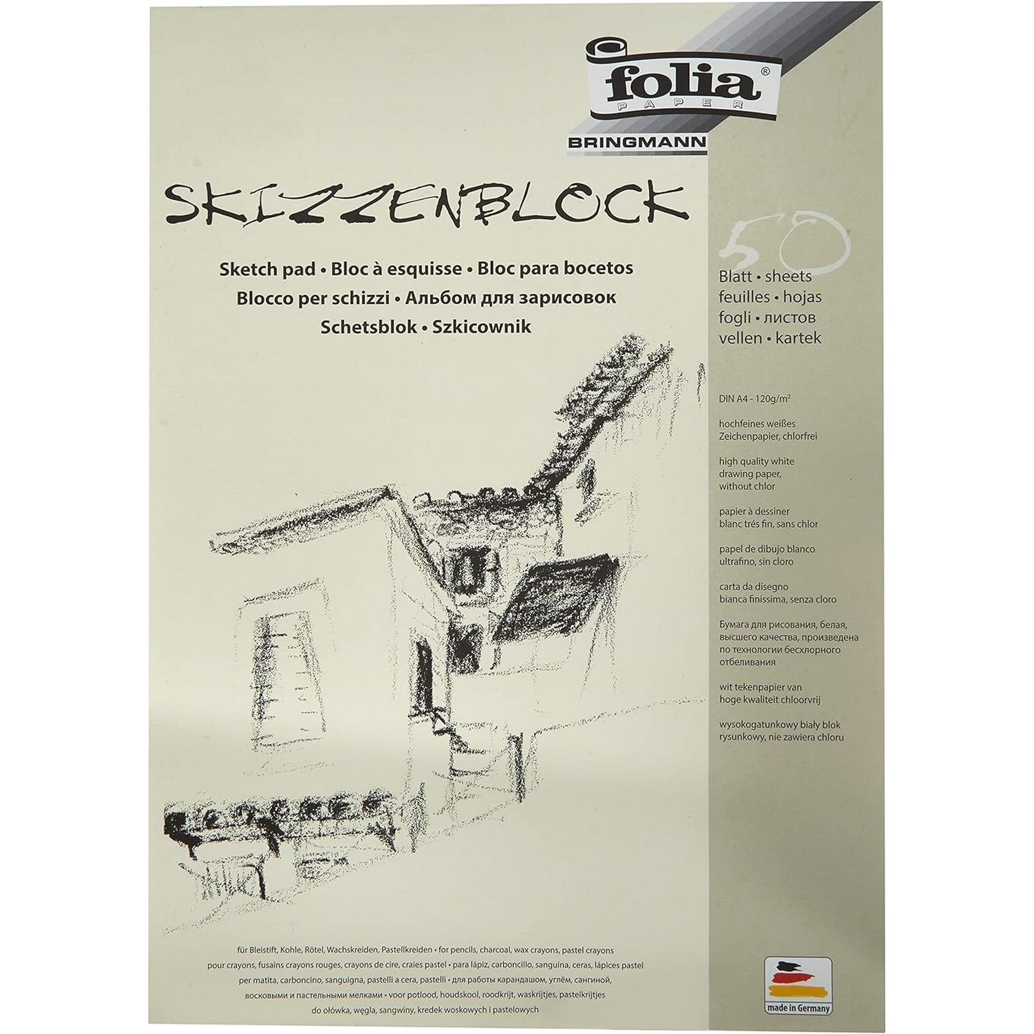 Folia Max Bringmann KG Zeichenpapier Folia Skizzen-Block A4 50Blatt 120Gr