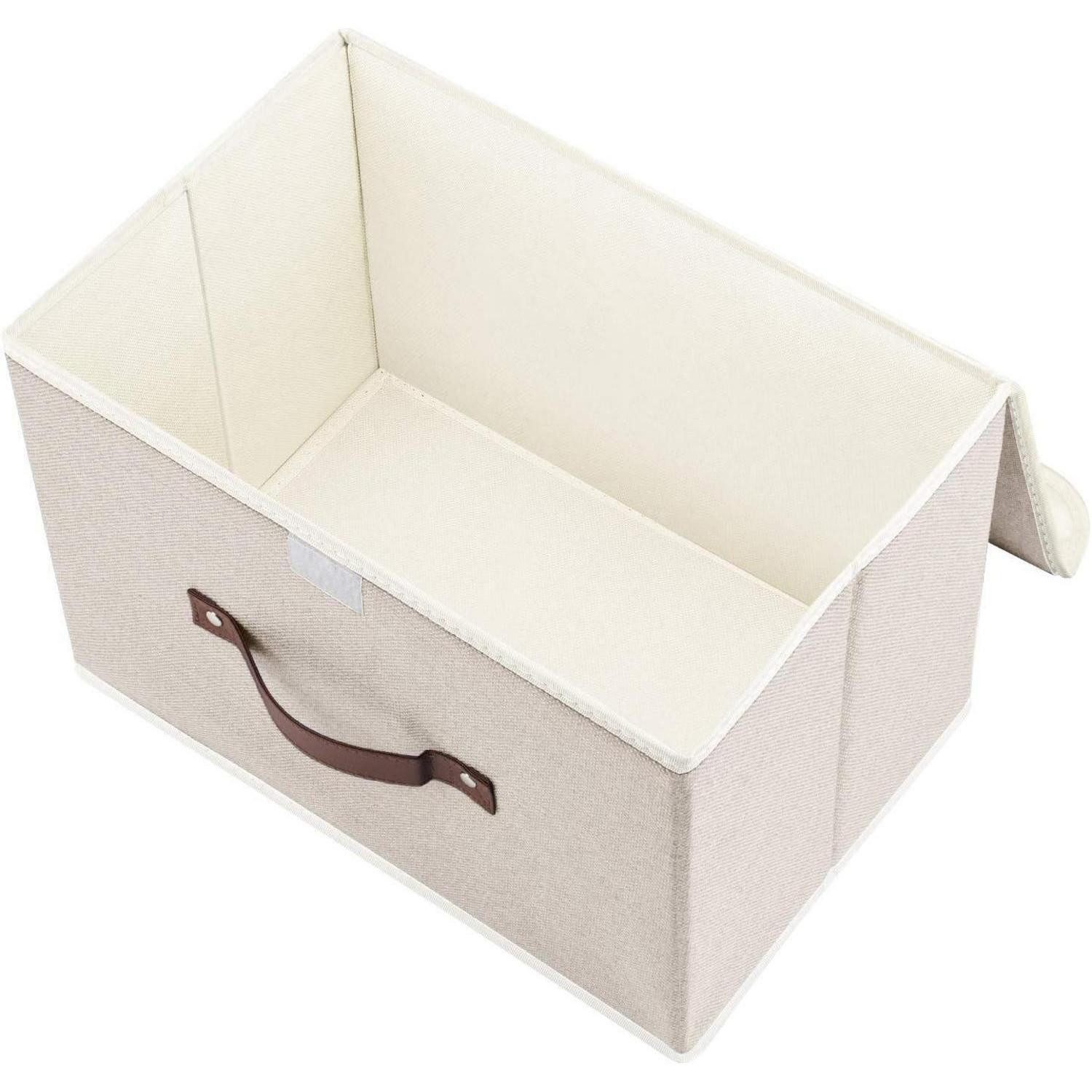 LuxusKollektion Faltbox Aufbewahrungsbox mit Deckel 3er Beige