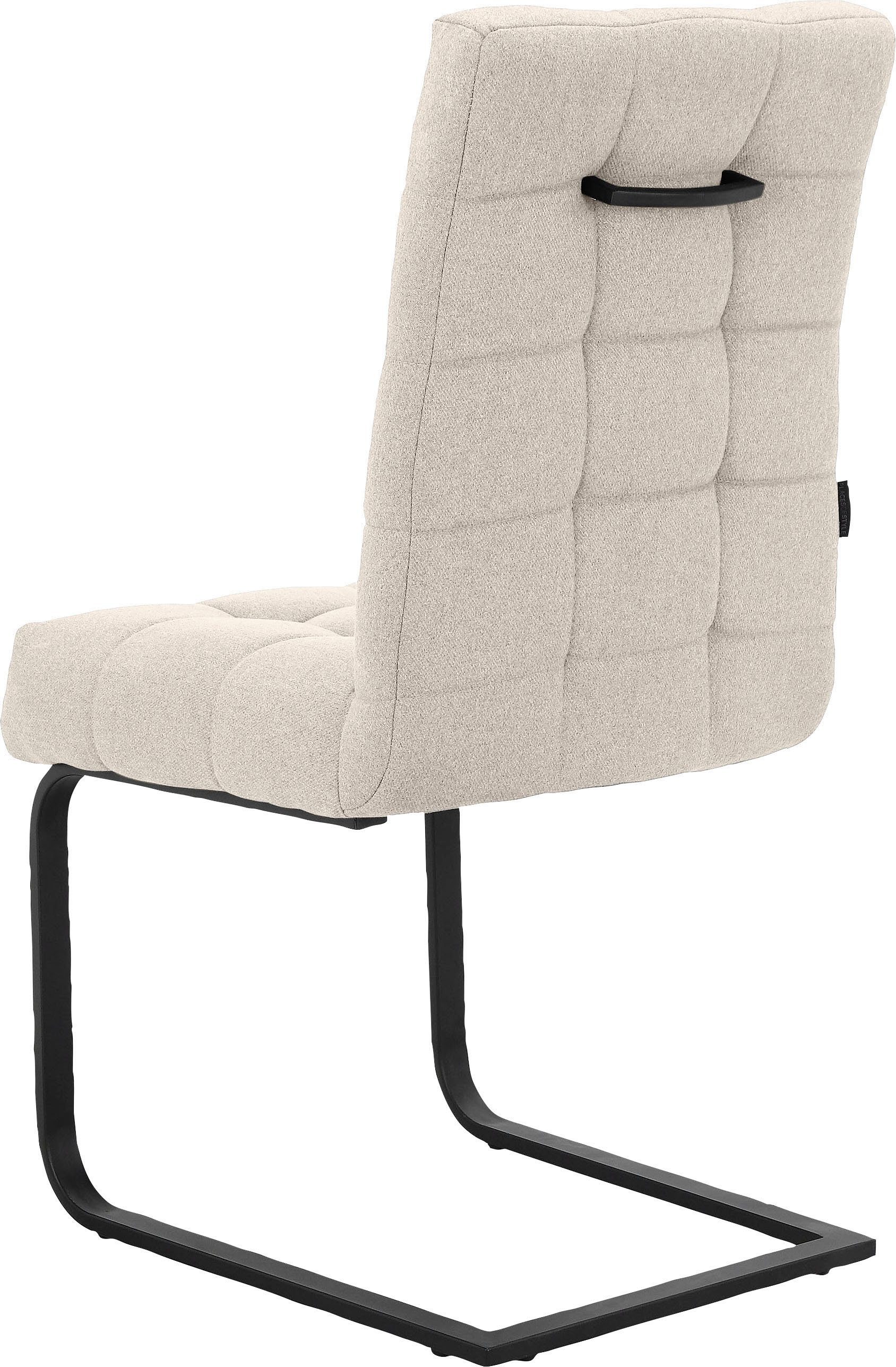 Sitz St), Esszimmerstuhl Polyester, | cm Stoff 49 of Style (2 beige und gepolstert, recyceltes Nanaimo Sitzhöhe beige Places Rücken