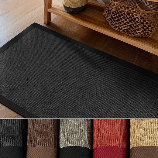 Sisalteppich »Havanna Schwarz«, Kubus, rechteckig, Höhe 6 mm, Mit