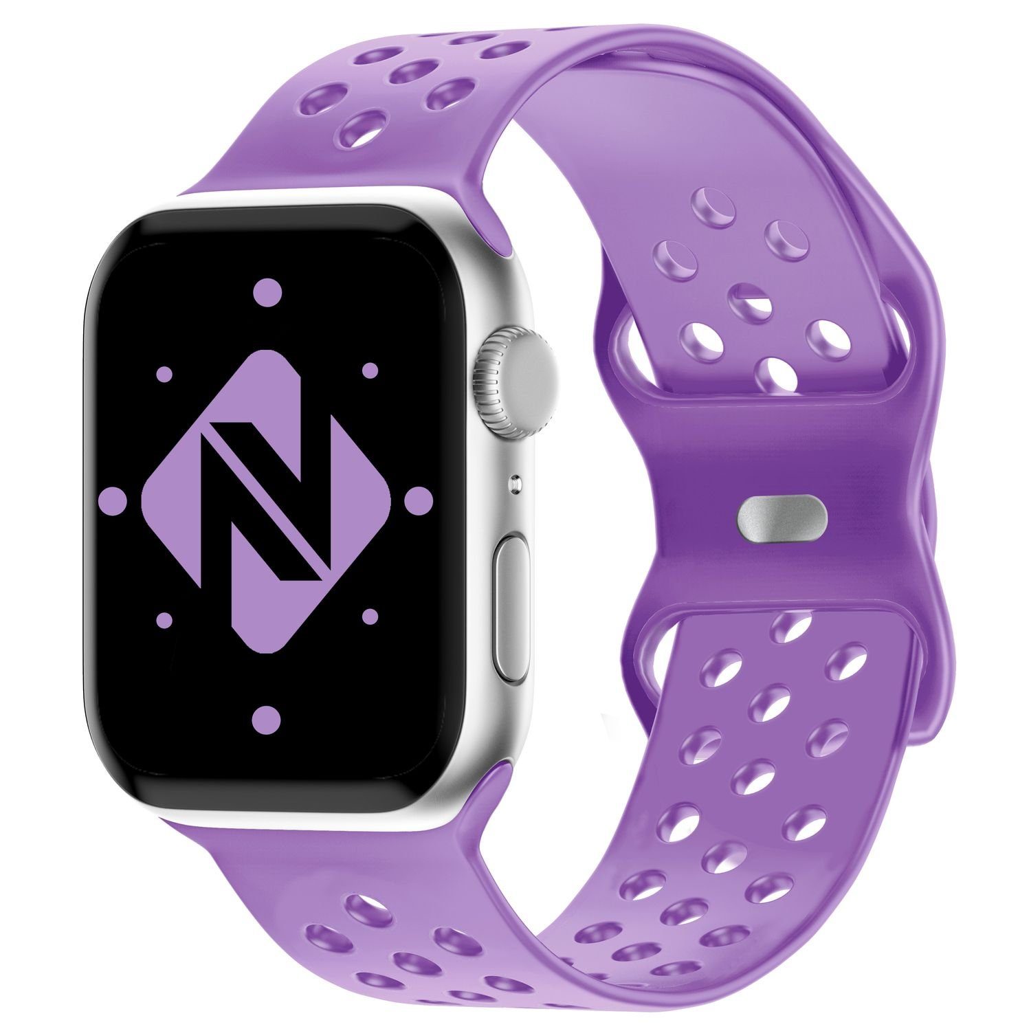 Nalia Smartwatch-Armband Apple Watch Silikon 38mm/40mm/41mm, Uhr / für Ersatzband Atmungsaktiv Sport / Lila Gelochtes Fitness