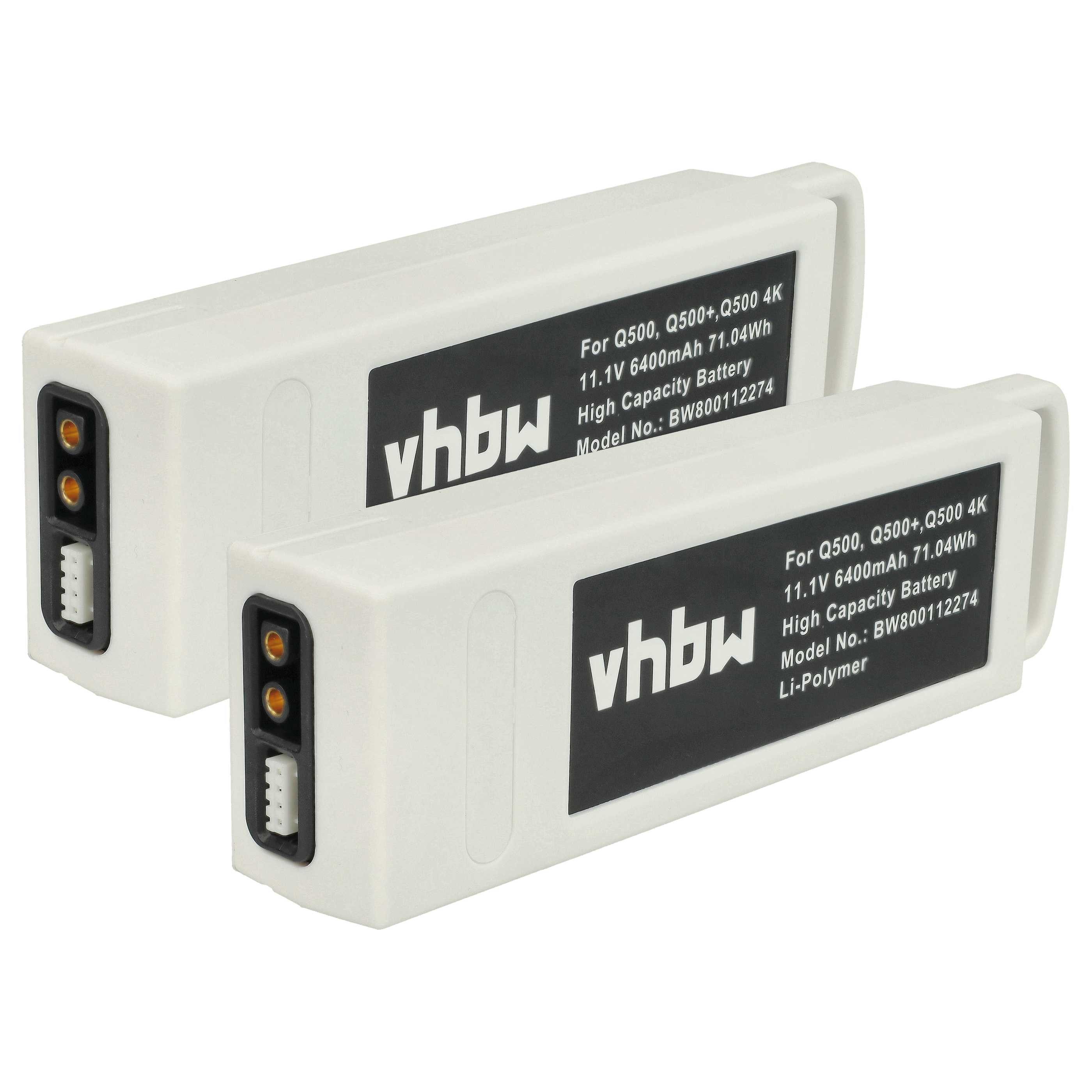 vhbw Akku Ersatz für Yuneec YUNQ500105 für Modellbau Drohne (6400 mAh, 11,1 Drohnen-Akku Akku Li-Polymer 6400 mAh (11,1 V, 2 St), Leistungsfähige Austausch-Akkus für Drohne, Wiederaufladbar, Jede