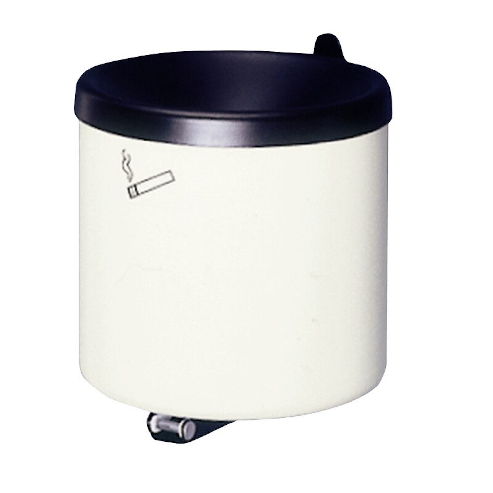 PROREGAL® Aschenbecher Robuster Ascher zur Wandmontage 2,4L 16x15,5x15,5cm Stahl Weiß
