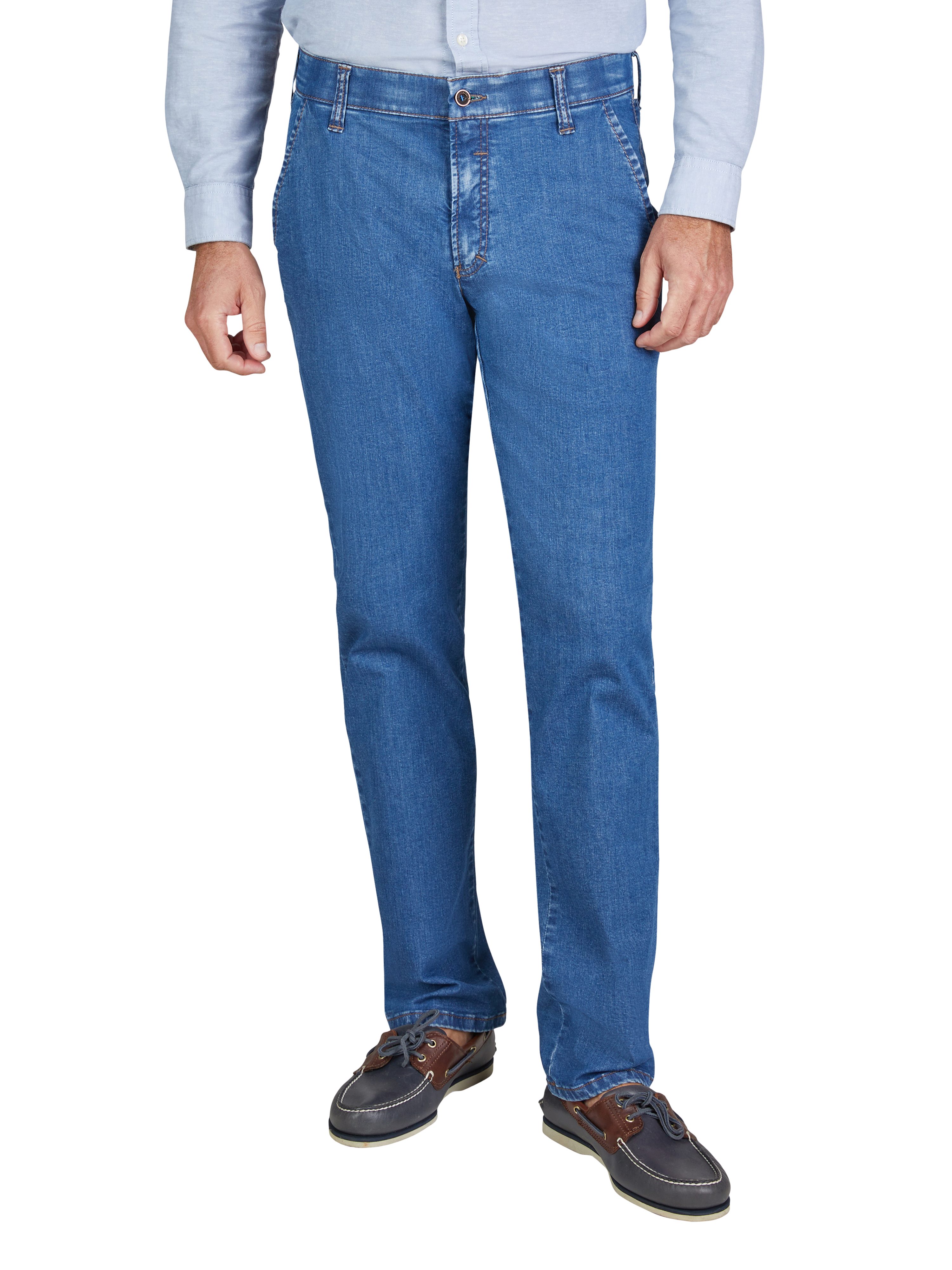 Club of Comfort Chinohose Chino/Flat Front Hose GARVEY 6516 - jeansblau - Herrenhose - 28 ["Elastischer Comfortbund als Serienausstattung sorgt für