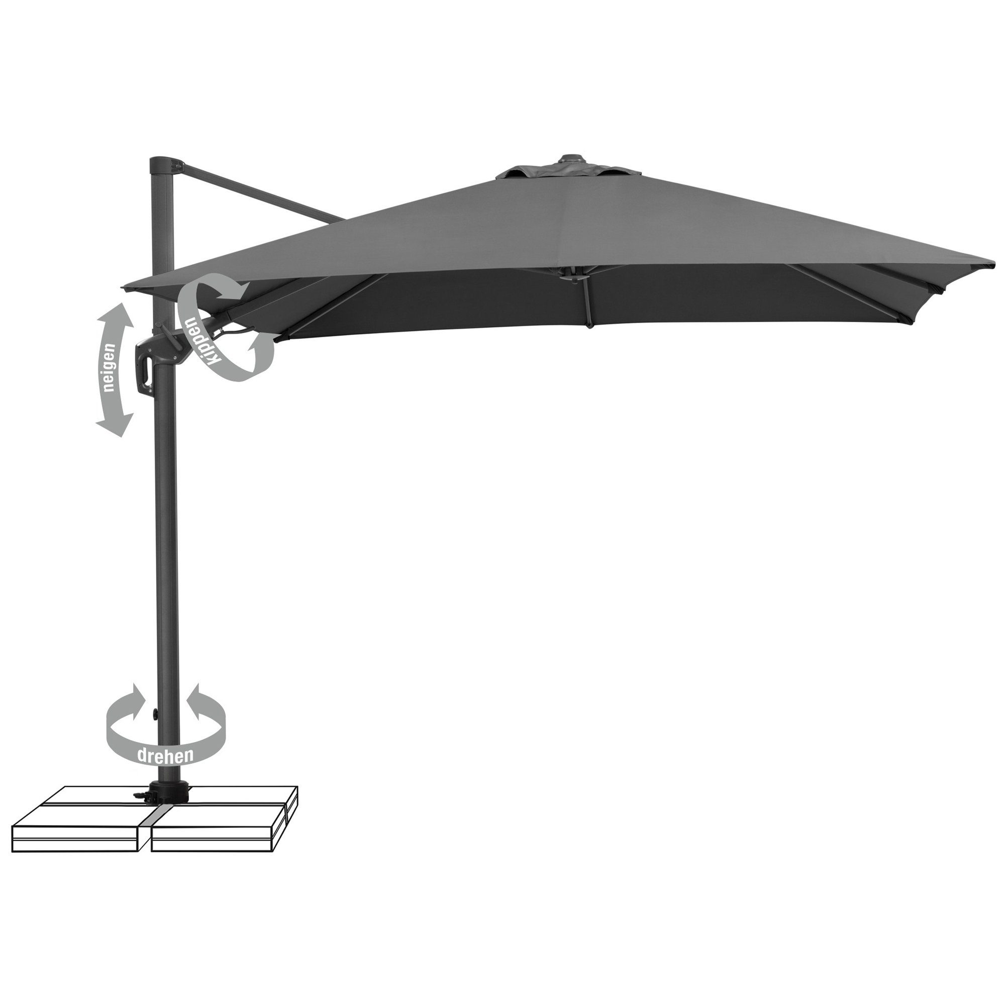 Schneider Schirme Ampelschirm Rhodos Twist, LxB 300x300 cm, mit