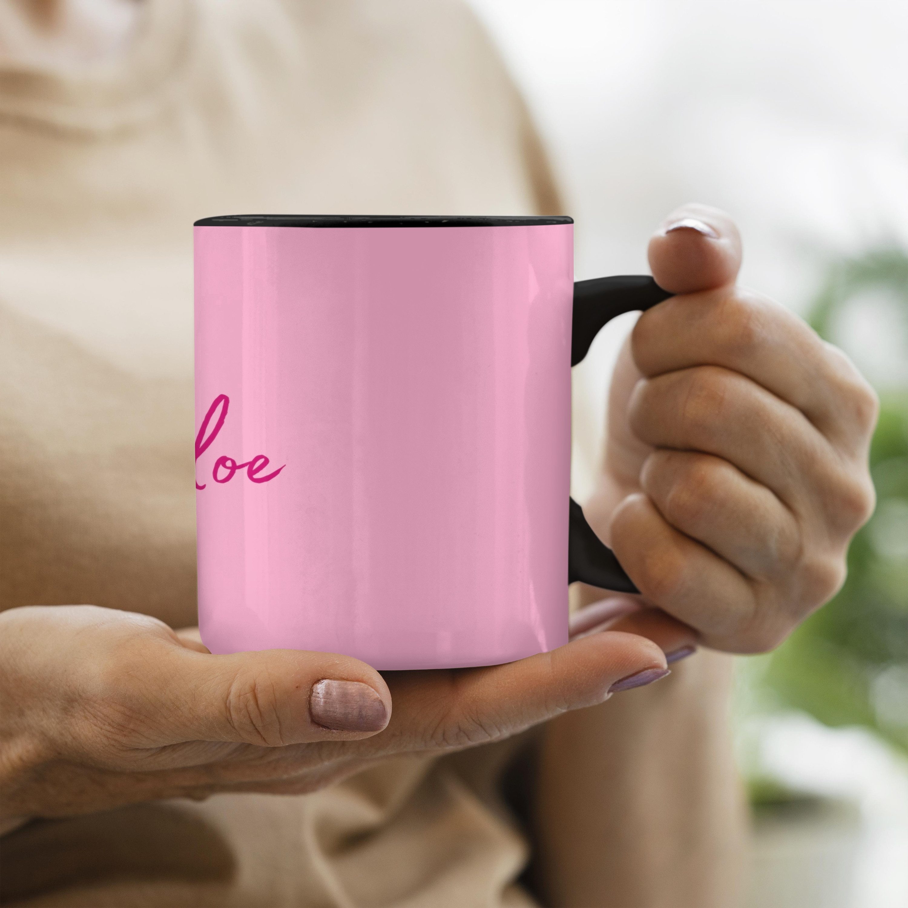 MuchoWow Tasse Zehentrenner - Rosa - Minimalistisch, 1-tlg., Keramik, Farbwechsel, Kaffee Tassen, Teetasse, Zaubertasse, Geschenk