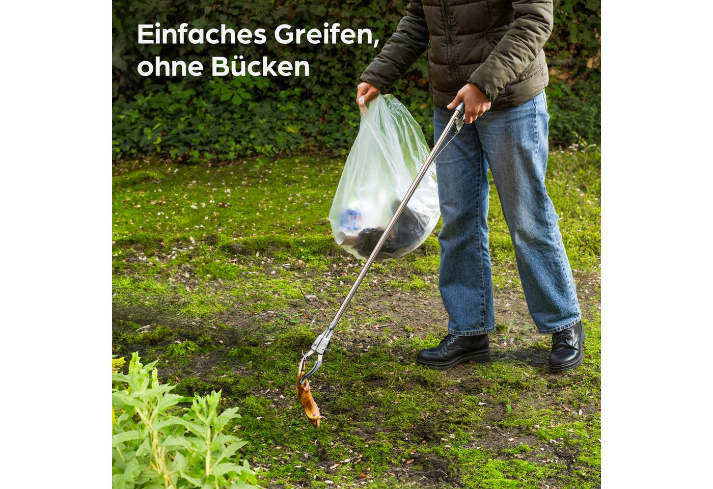 Thumbnail - Praknu Greifzange Greifzange müll 95cm, Kein Set 1-tlg., Ergonomischer Griff – kein Bücken nötig – leicht & stabil