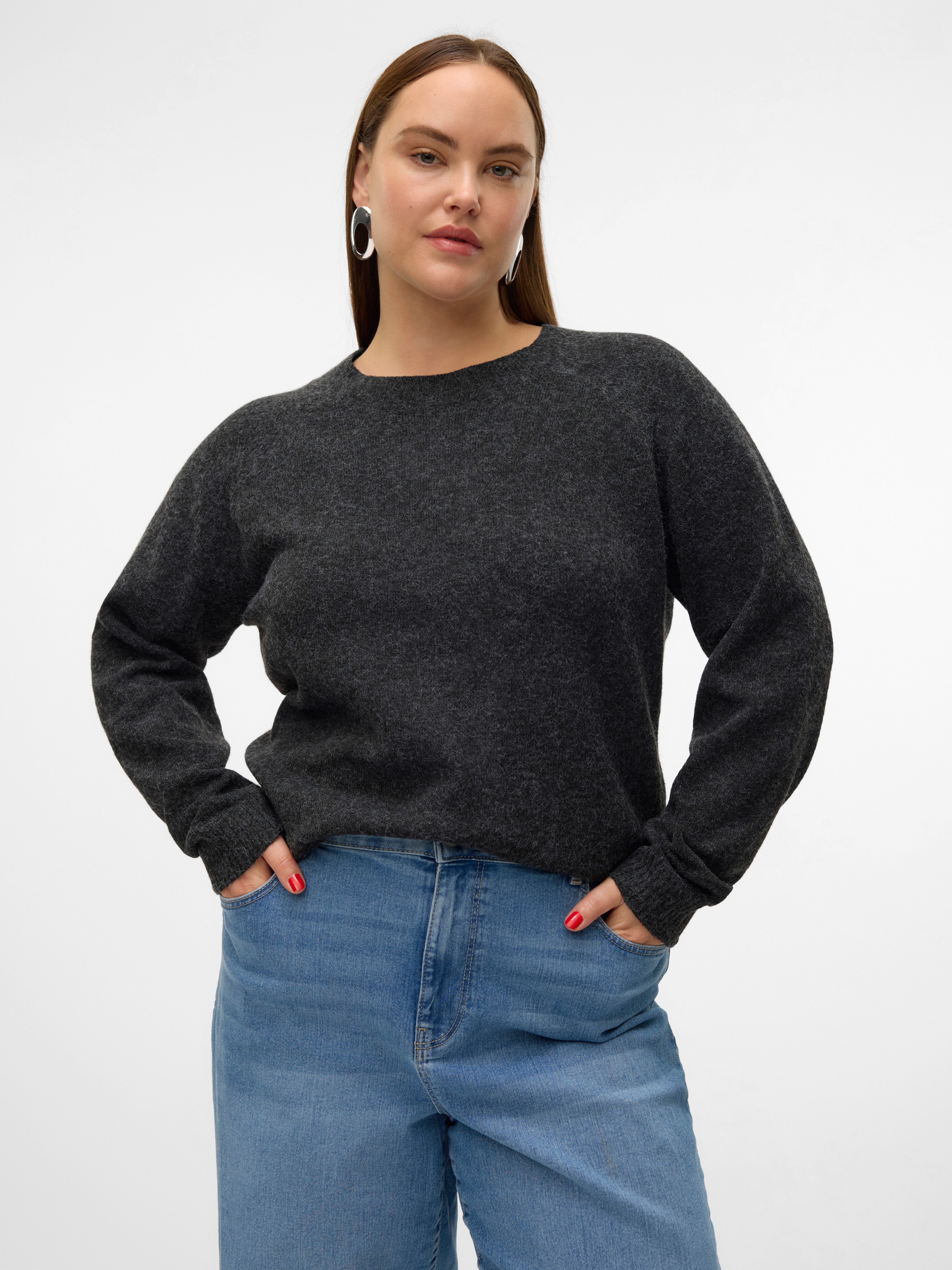 Vero Moda Curve Rundhalspullover VMCDOFFY LS O-NECK BLOUSE GA NOOS CUR günstig online kaufen