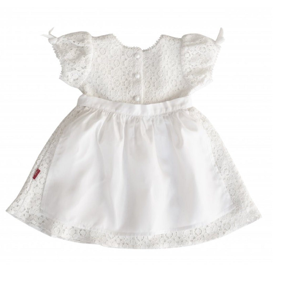 Claudia Mädchen Six for Kids Taufkleid für Neugeborene Kleid mit Mütze und Schuhen aus 100 % Baumwolle 3-teilig 