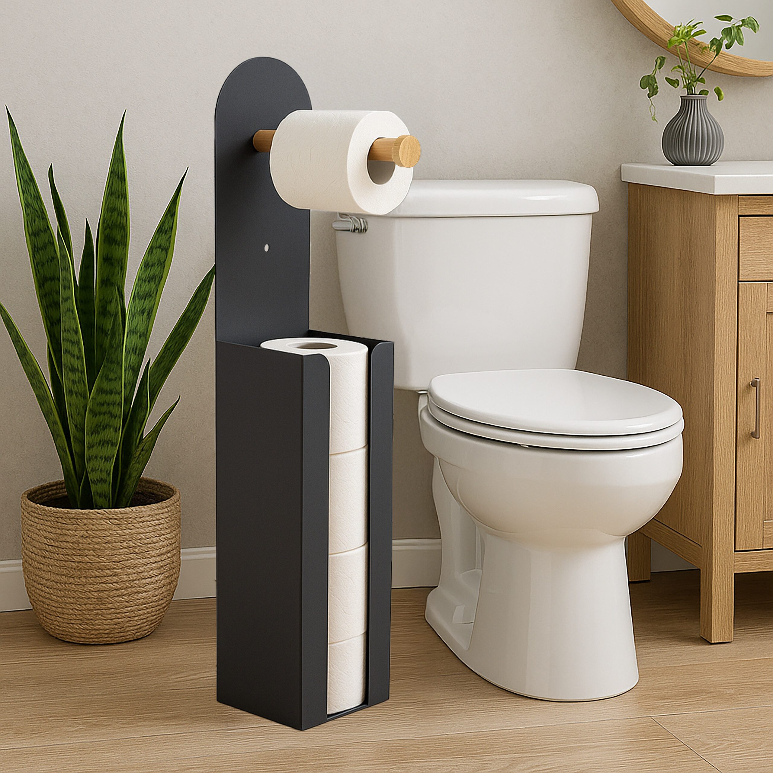 relaxdays Toiletten-Ersatzrollenhalter Toilettenpapierhalter freistehend 2 günstig online kaufen