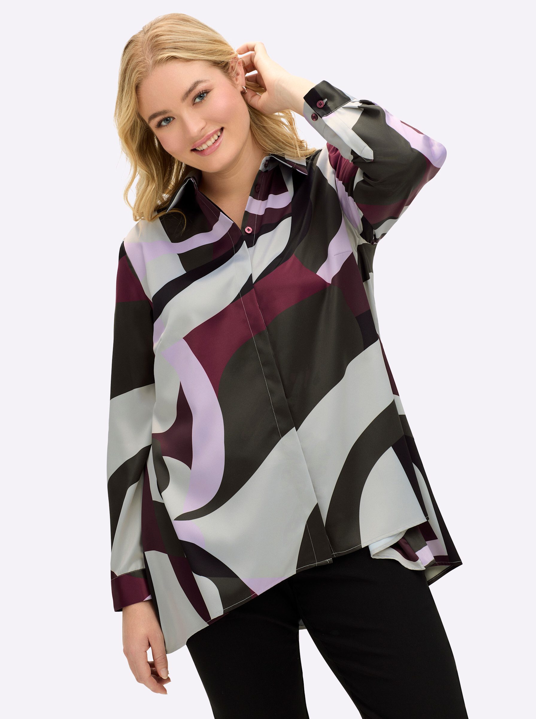 Sheego Klassische Bluse Druckbluse günstig online kaufen