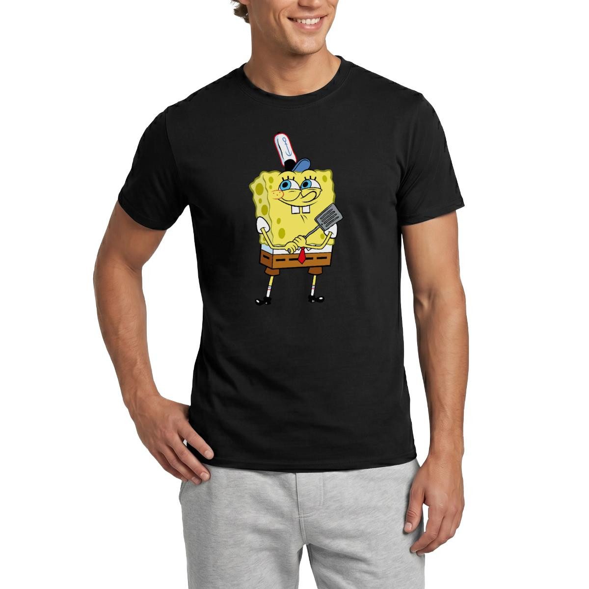 T-Shirt SpongeBob Schwammkopf Burger Braten Männer T-Shirt