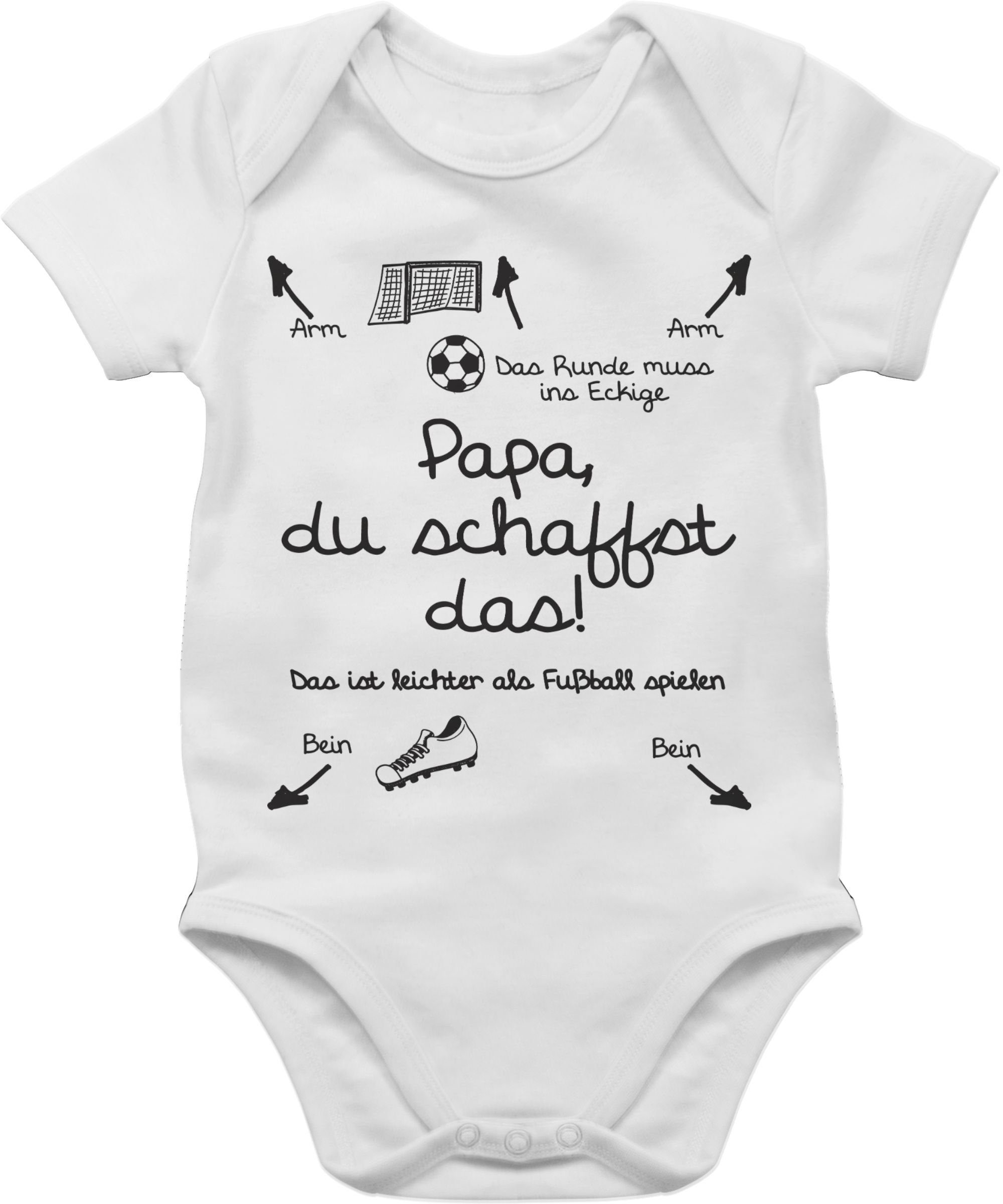 Shirtracer Shirtbody Papa du schaffst das Fußball - schwarz Sprüche Baby