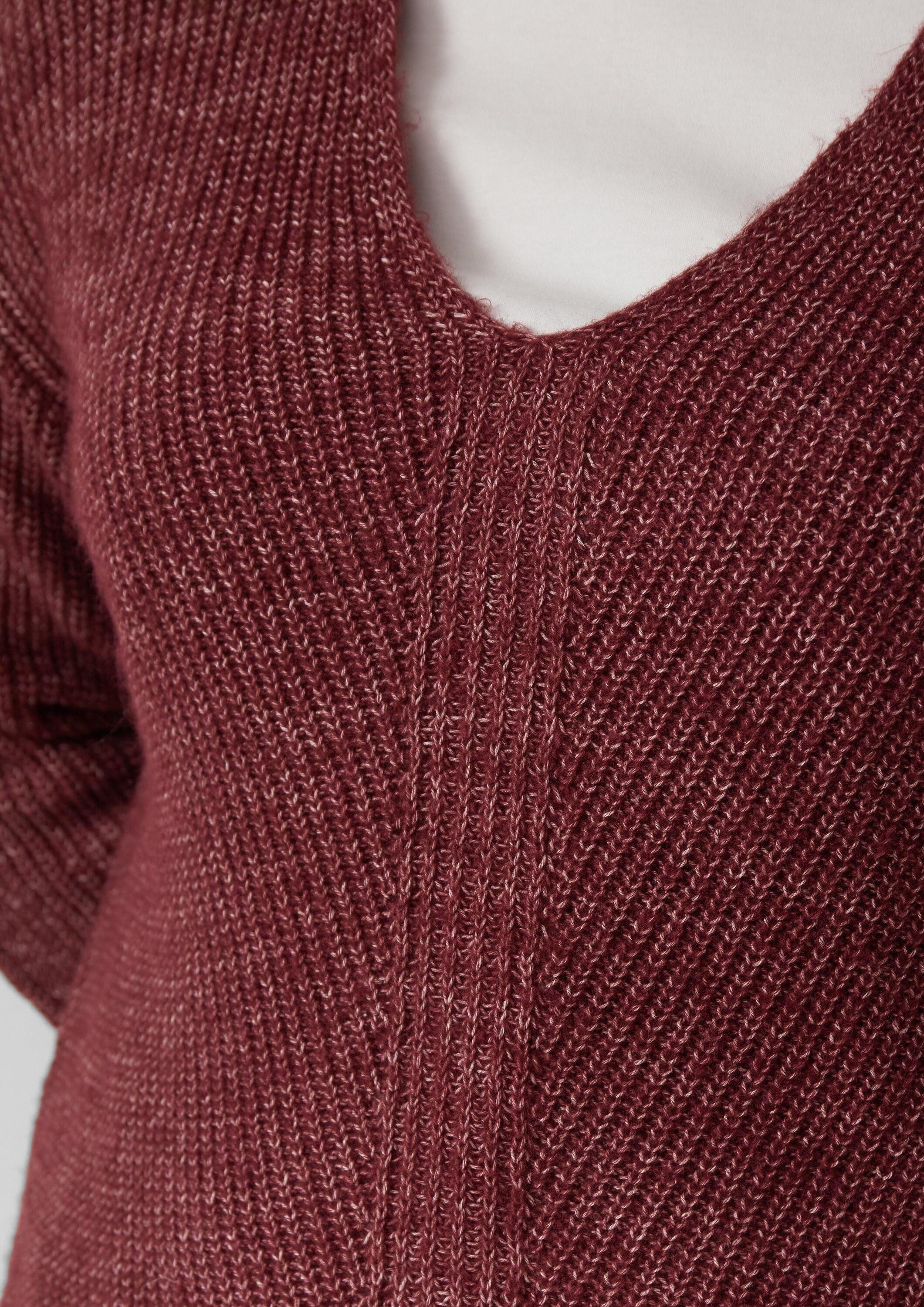s.Oliver Longpullover Strickpullover Weicher Strickpullover im Relaxed Fit mit V-Ausschnitt